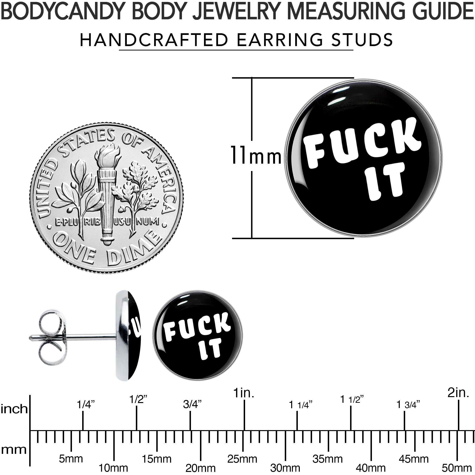 F*ck It Stainless Steel Stud Earrings perfect for sensitive ears