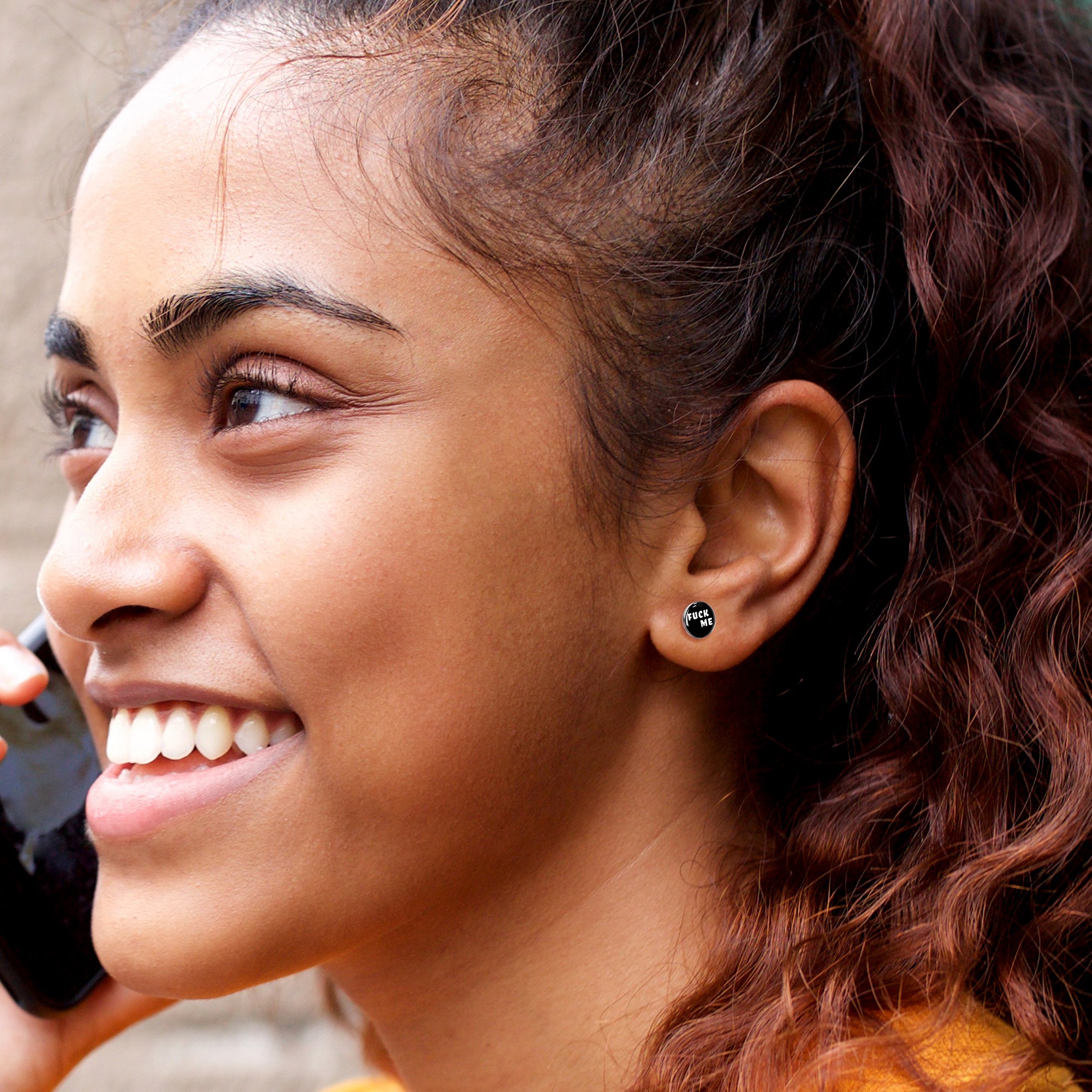 Black and White F*ck Me Stud Earrings