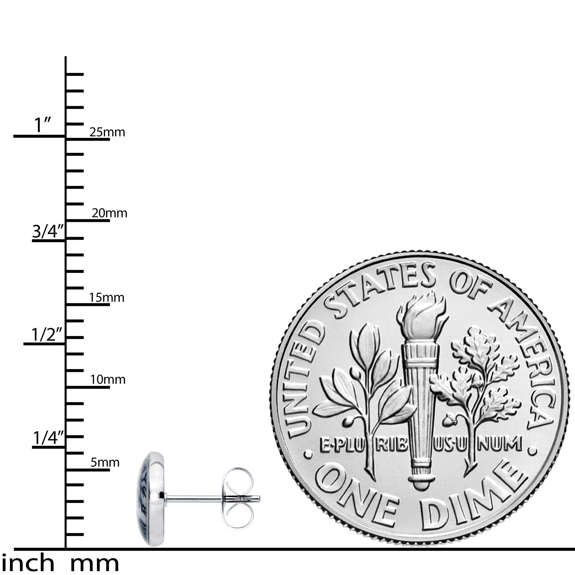 Stainless Steel Tree of Life Glow in the Dark Stainless Steel Stud Earrings custom design option