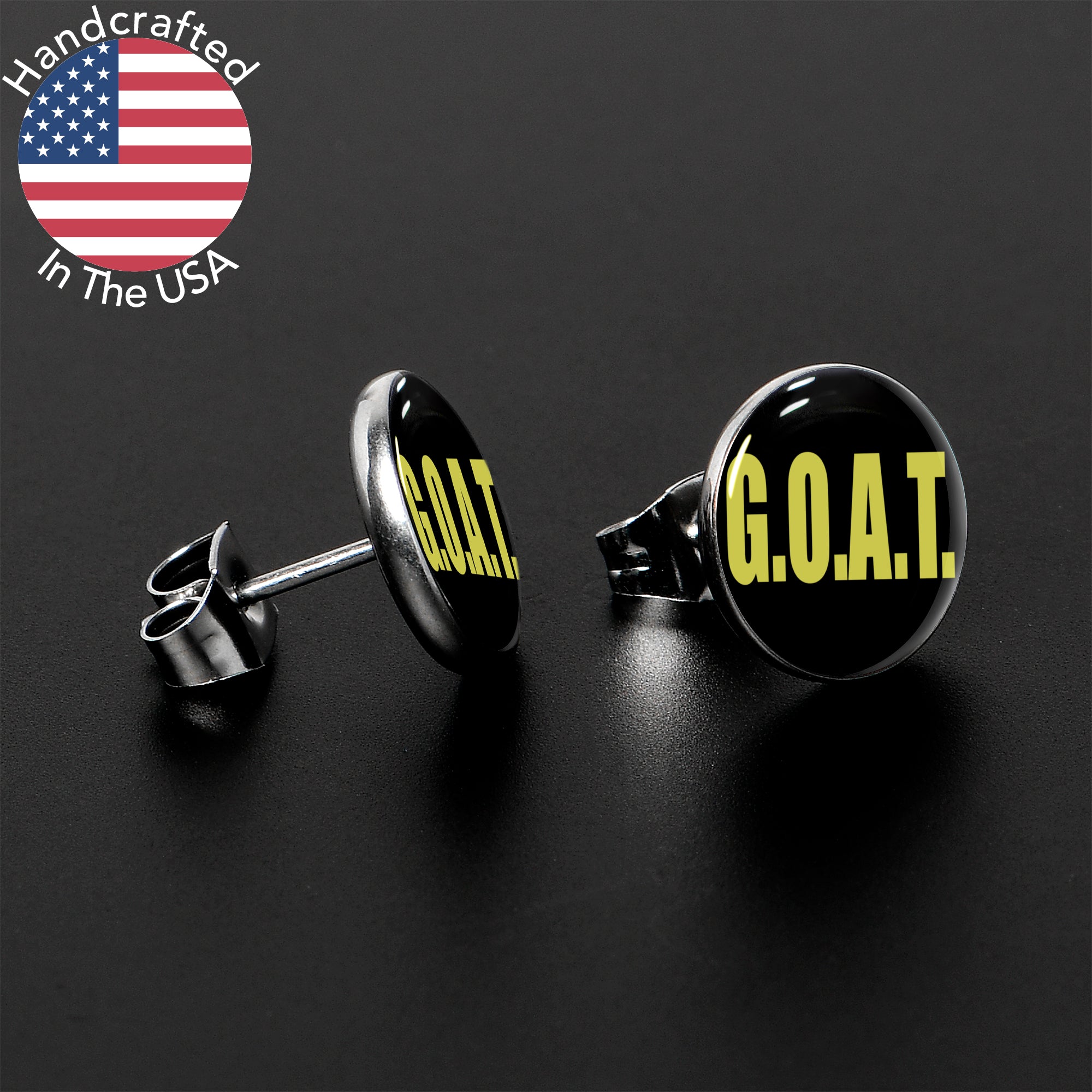 G.O.A.T. Stainless Steel Stud Earrings stylish jewelry