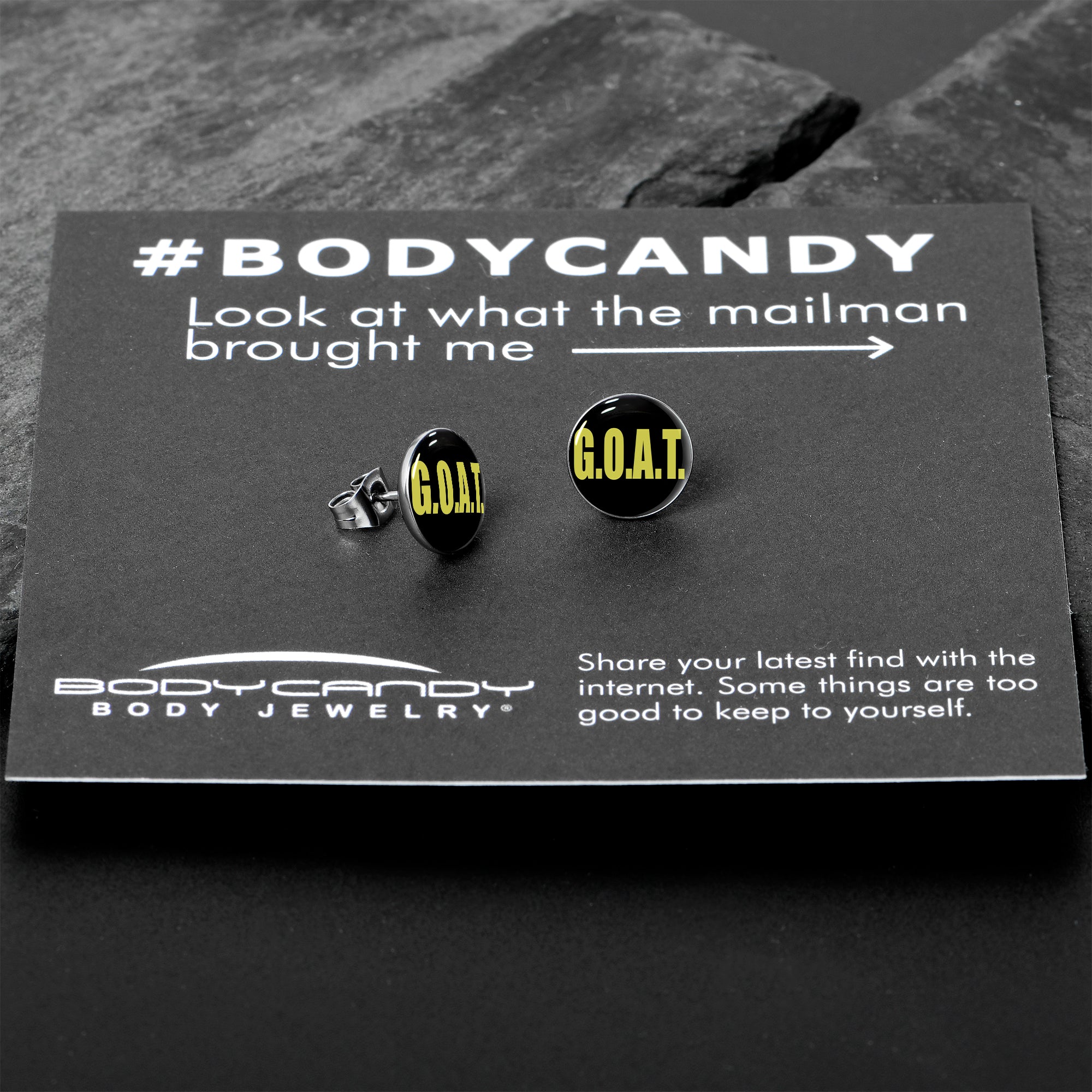 G.O.A.T. Stainless Steel Stud Earrings custom design option