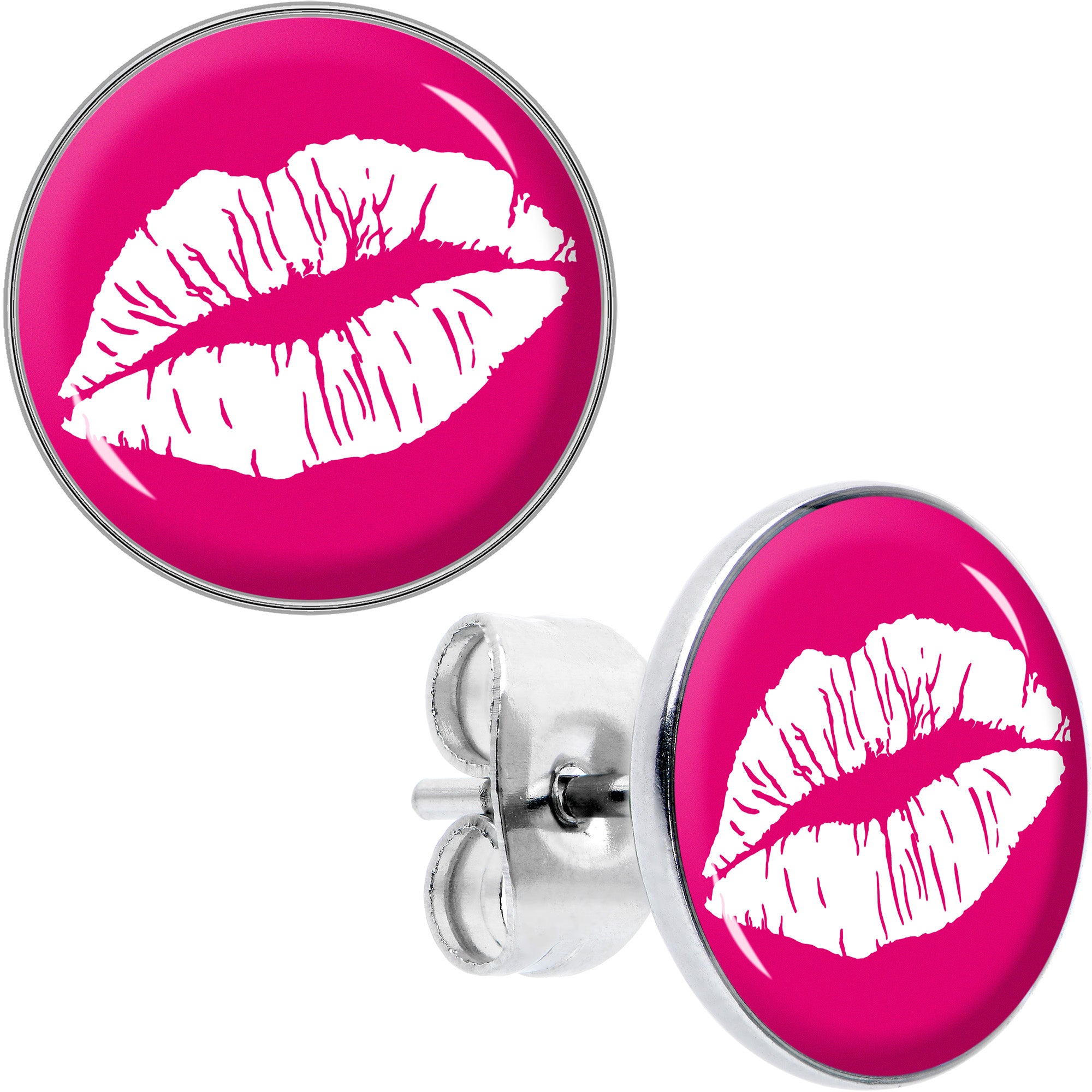 Red Hot Lips Hypoallergenic Stainless Steel Stud Earrings