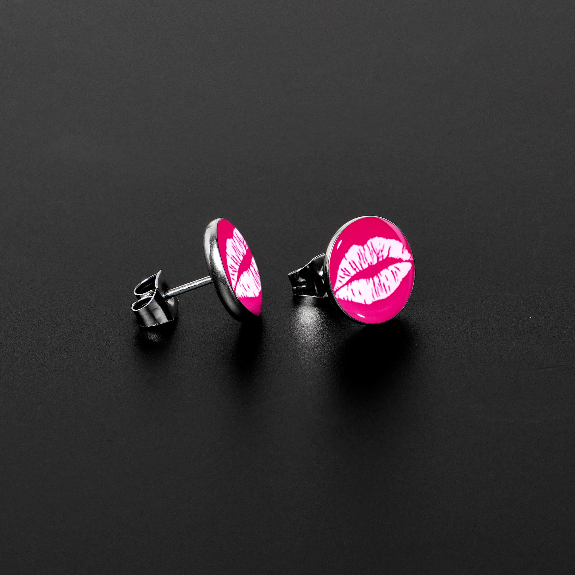 Red Hot Lips Stainless Steel Stud Earrings stylish jewelry