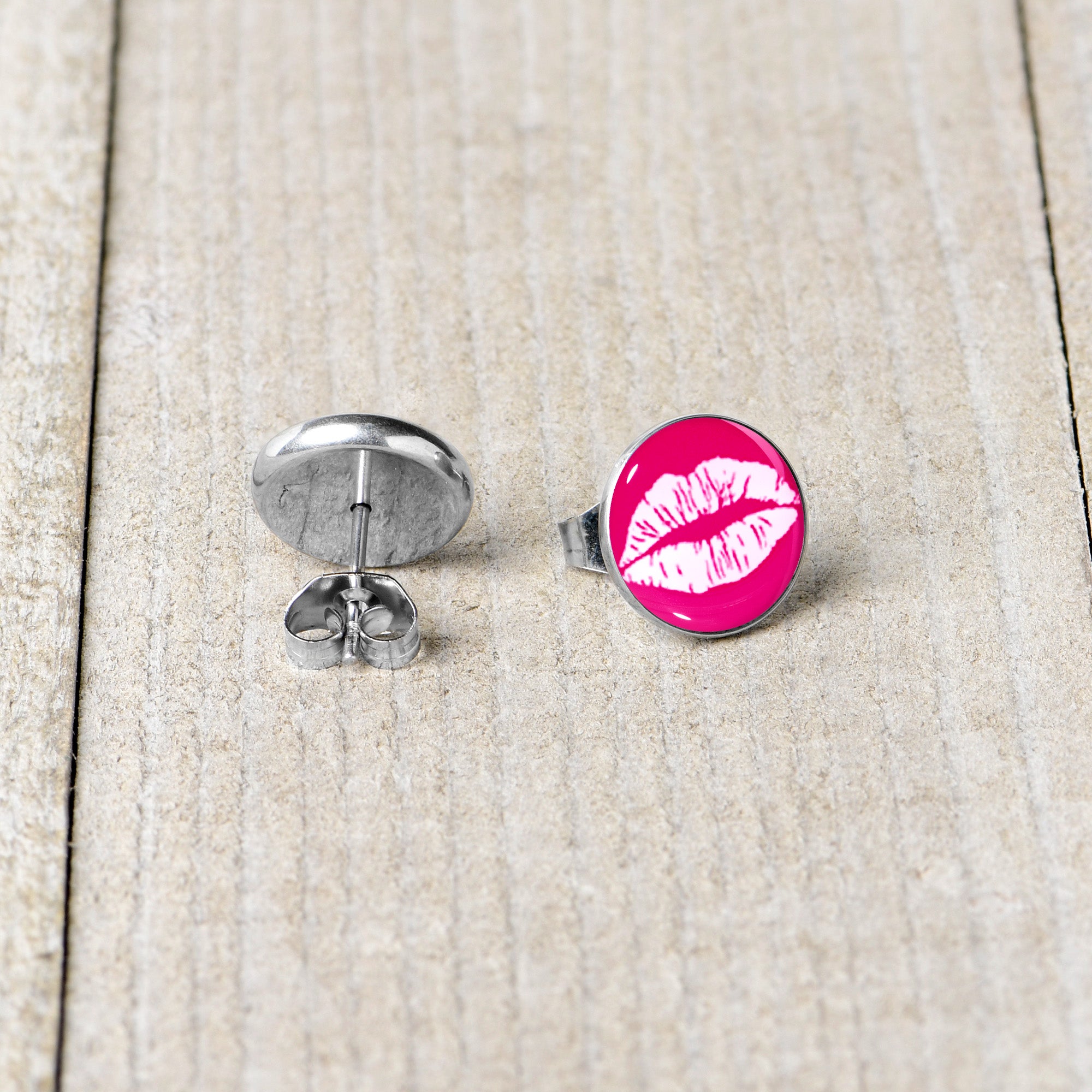 Red Hot Lips Stainless Steel Stud Earrings stainless steel hypoallergenic