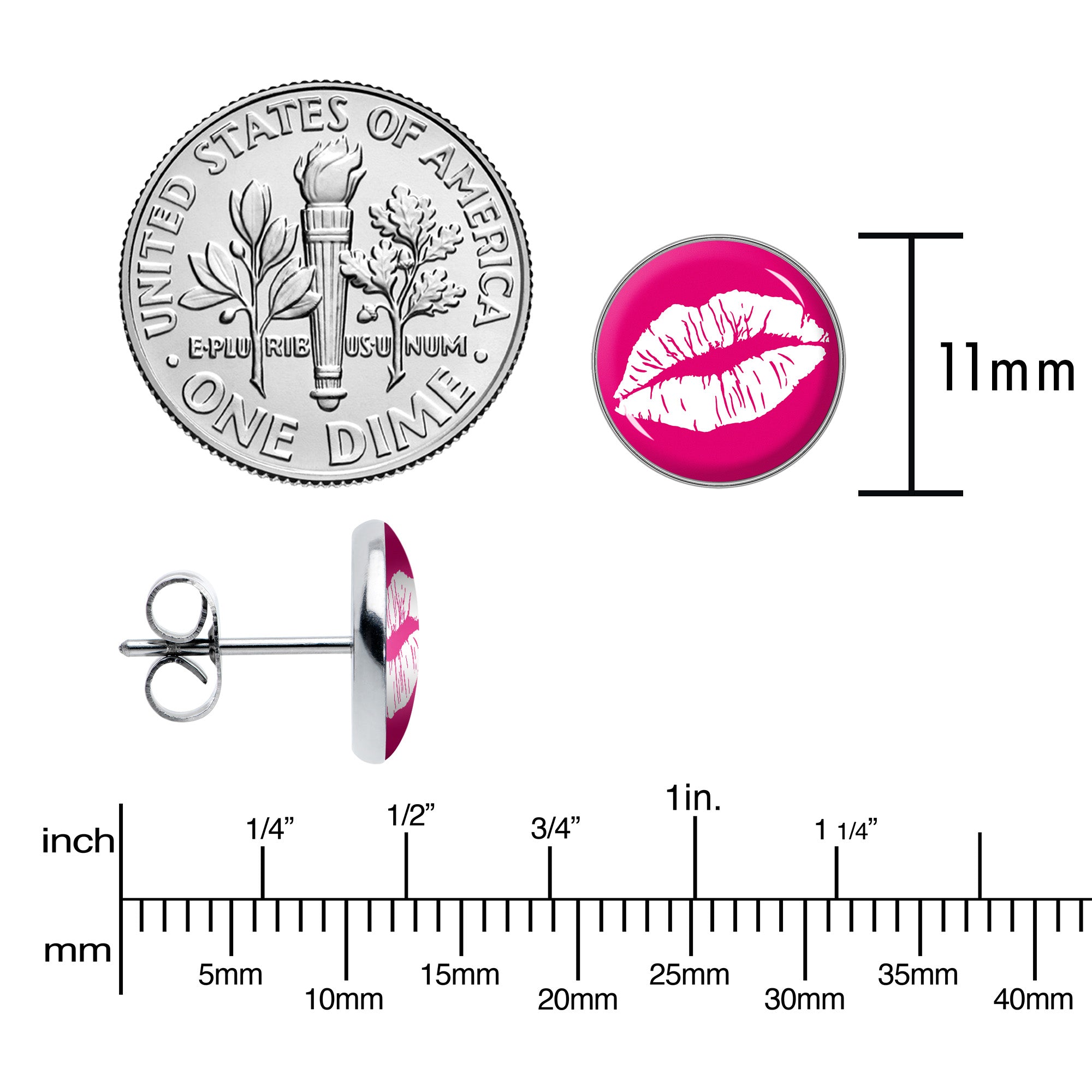 Red Hot Lips Stainless Steel Stud Earrings perfect for sensitive ears