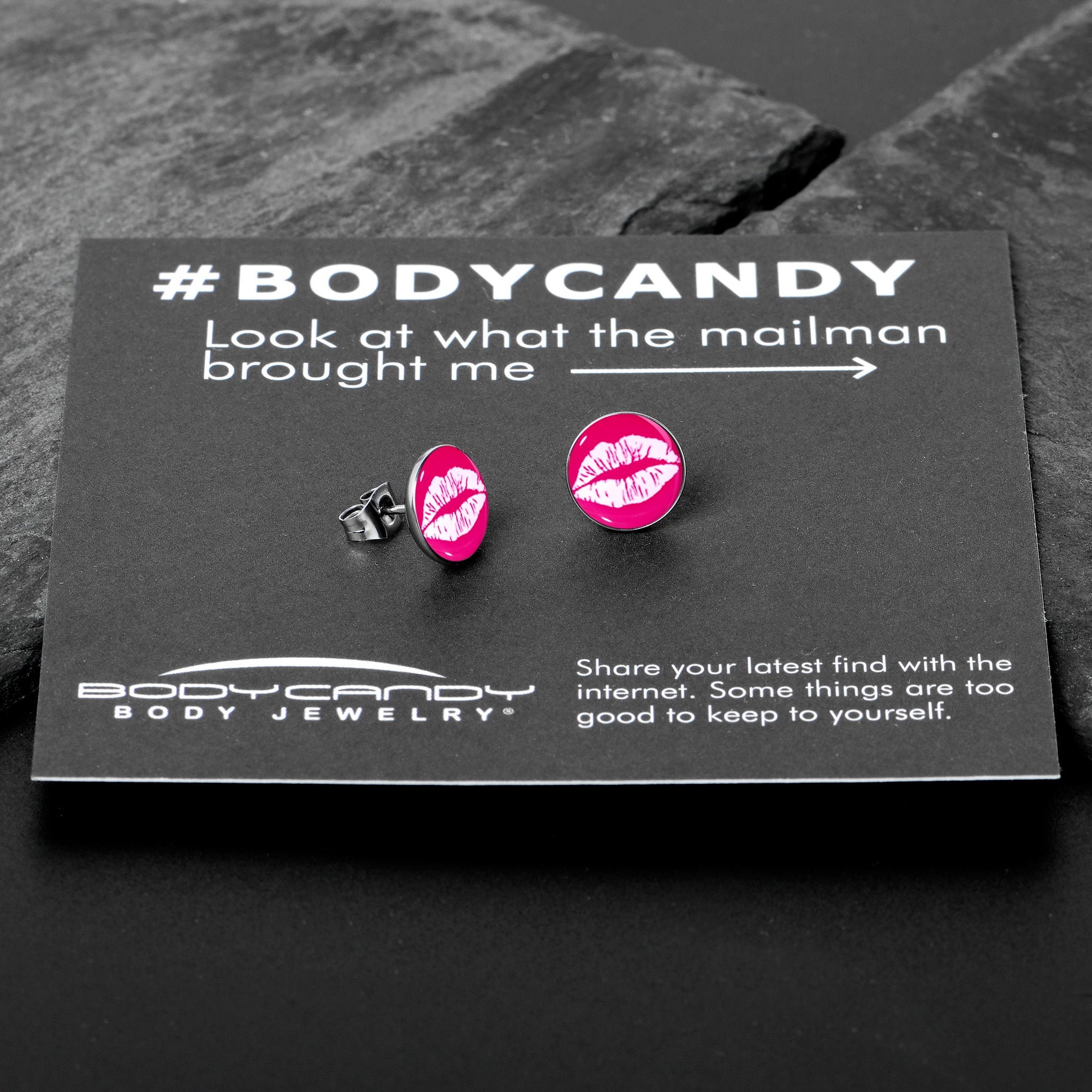 Red Hot Lips Stainless Steel Stud Earrings custom design option