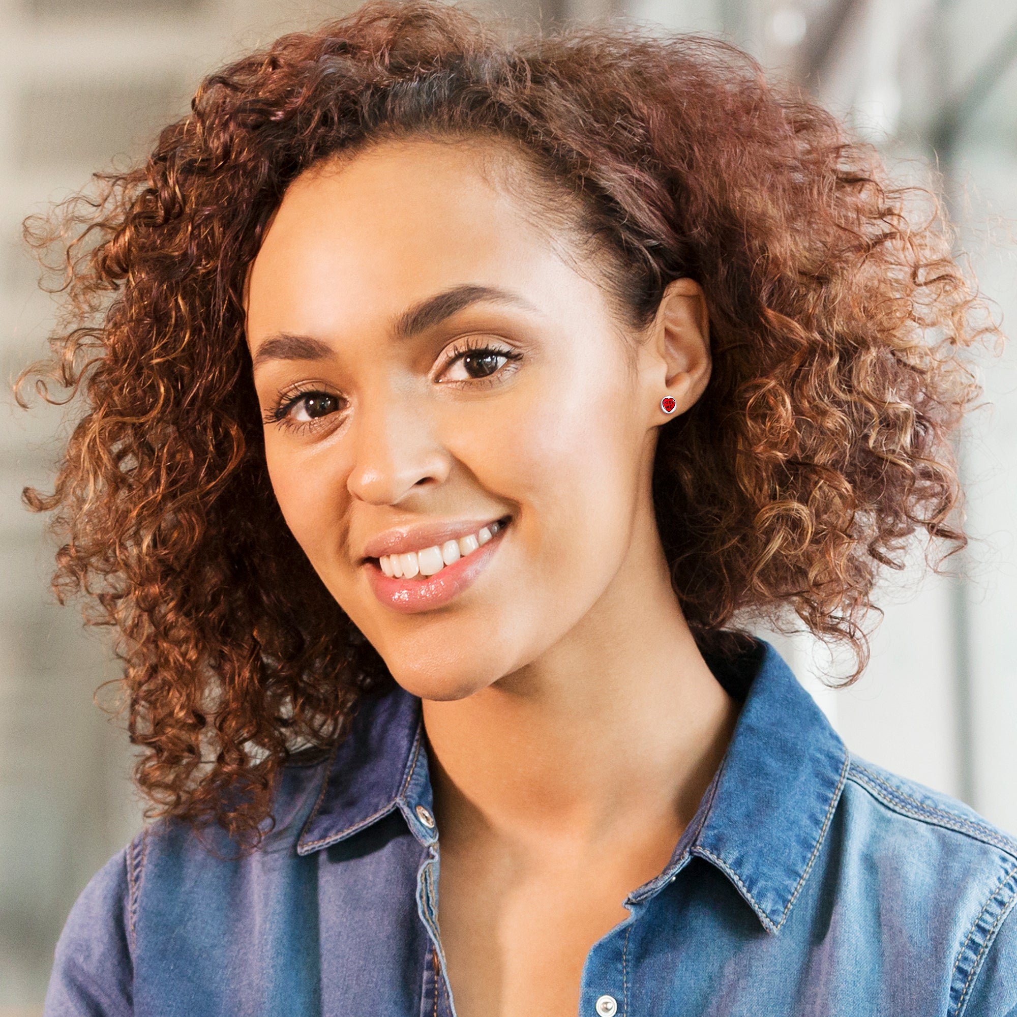 Kiss Me Candy Heart Stainless Steel Stud Earrings handmade design