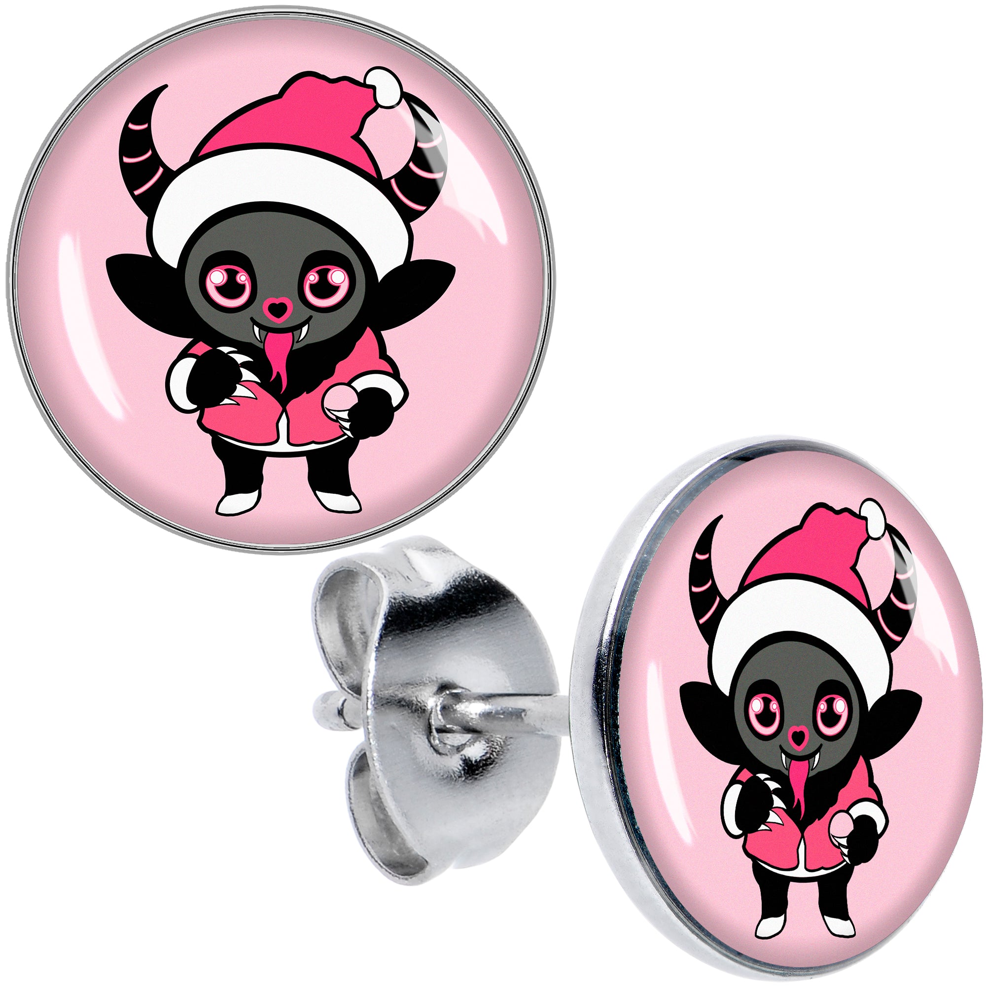 Krampus Cutie Christmas Holiday Hypoallergenic Stainless Steel Stud Earrings