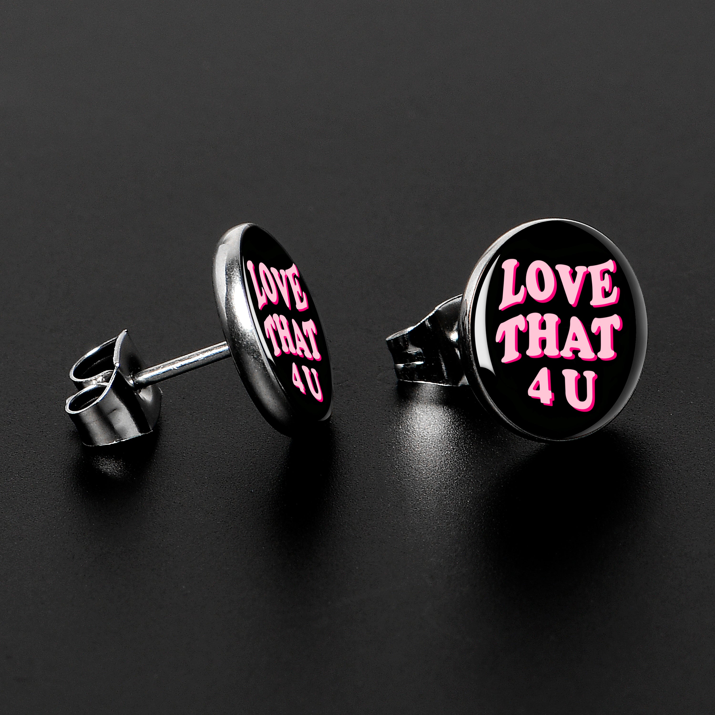 Love That 4 You Stainless Steel Stud Earrings stylish jewelry