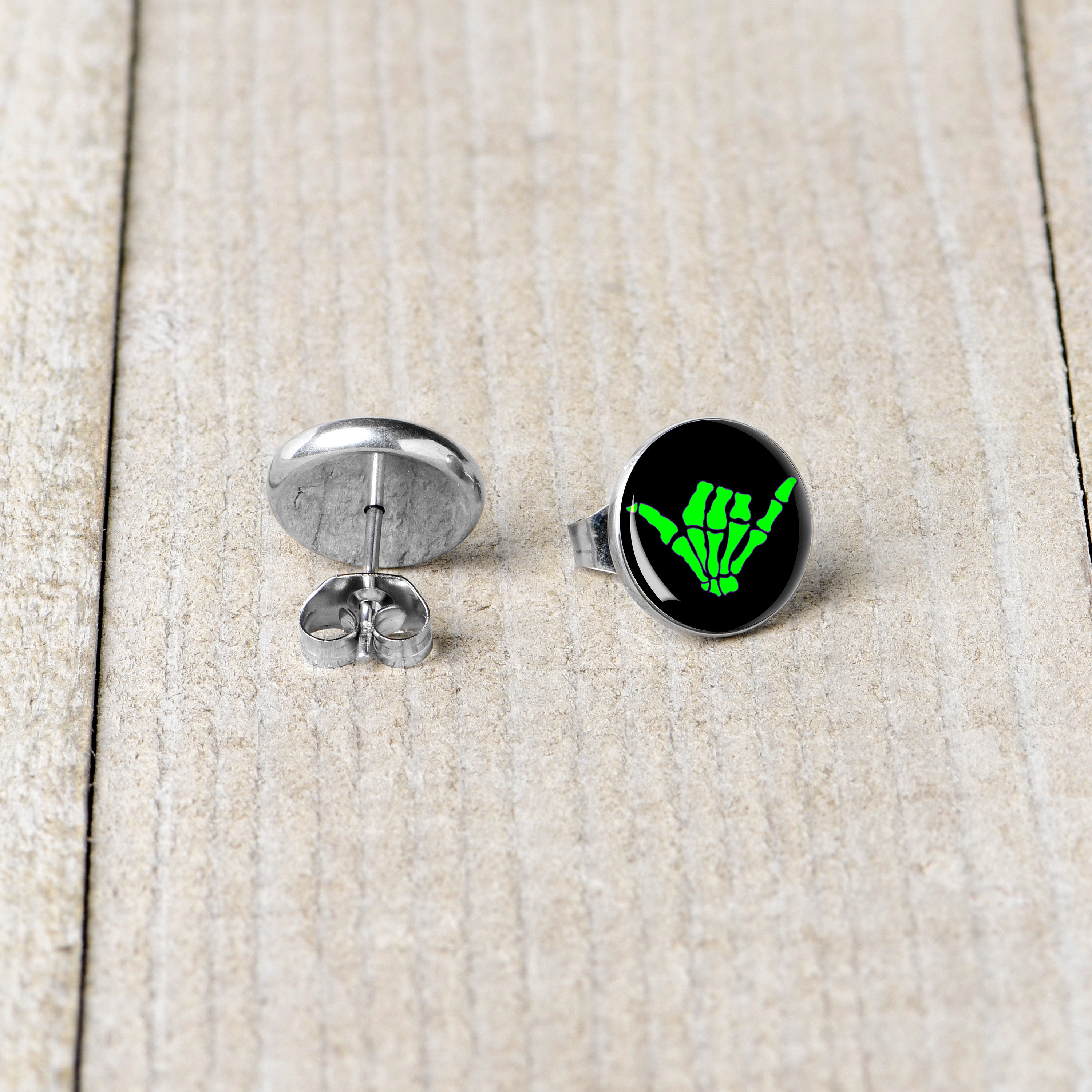 Shaka Hand Stainless Steel Stud Earrings stainless steel hypoallergenic