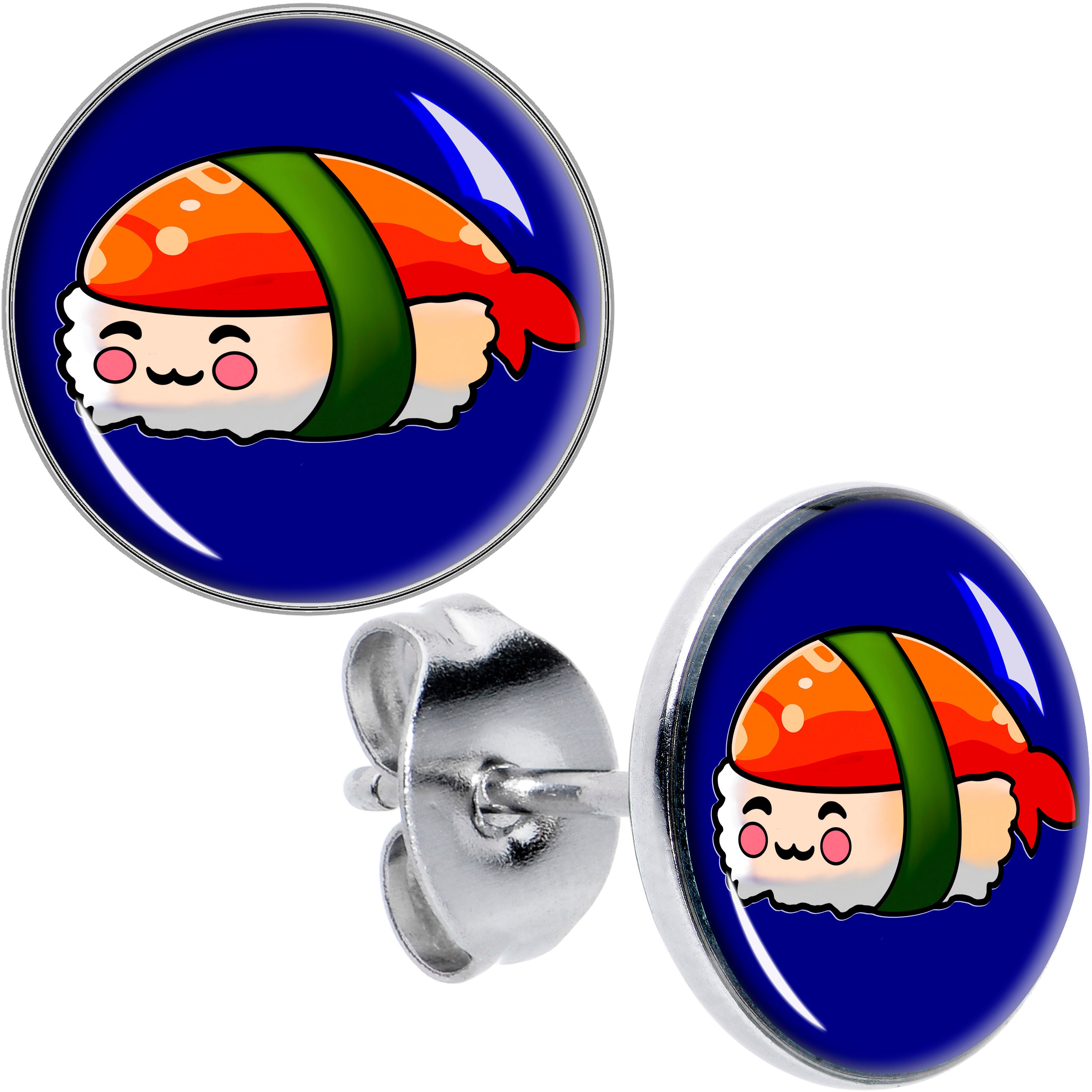 Sushi Hypoallergenic Stainless Steel Stud Earrings