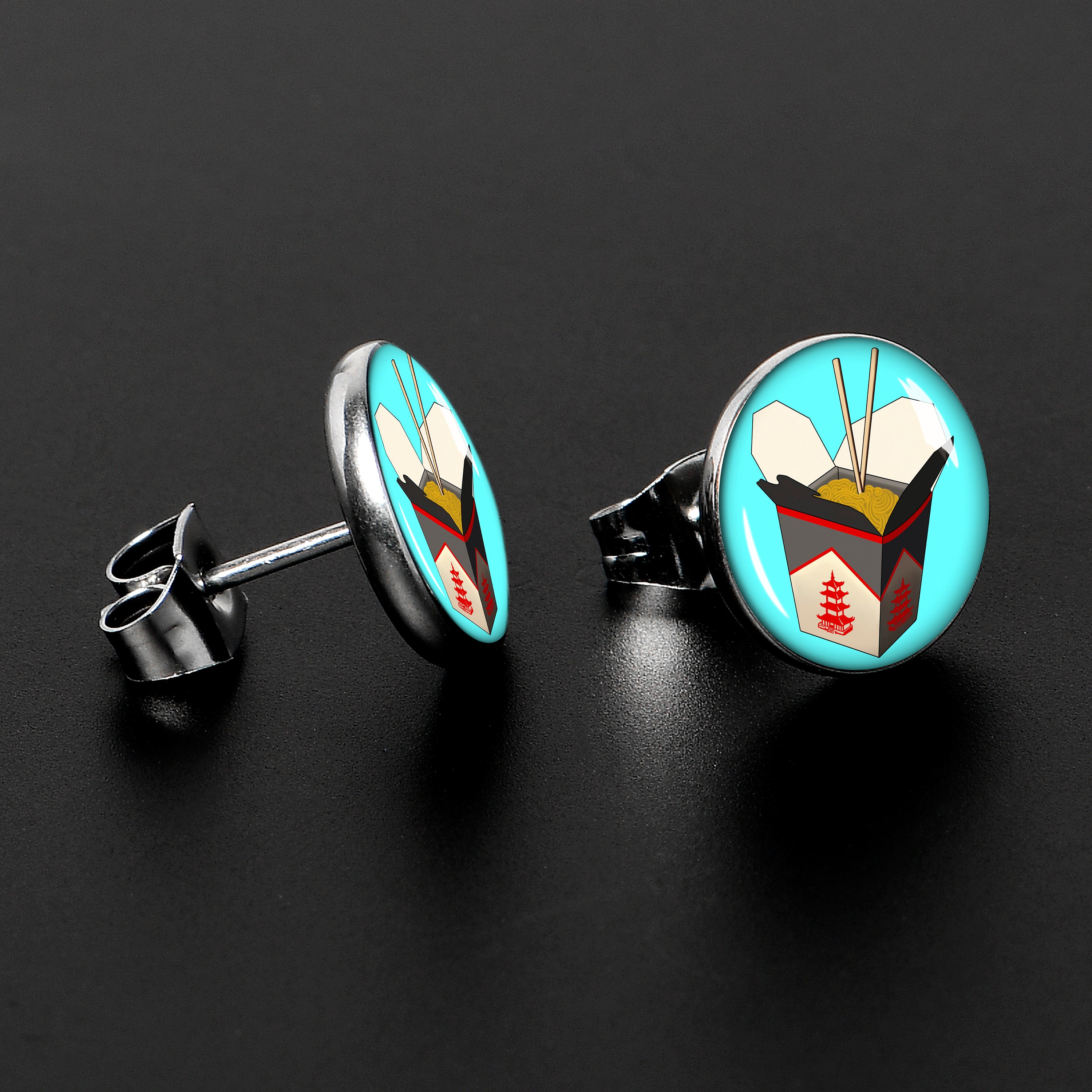Chinese Take Out Stainless Steel Stud Earrings stylish jewelry