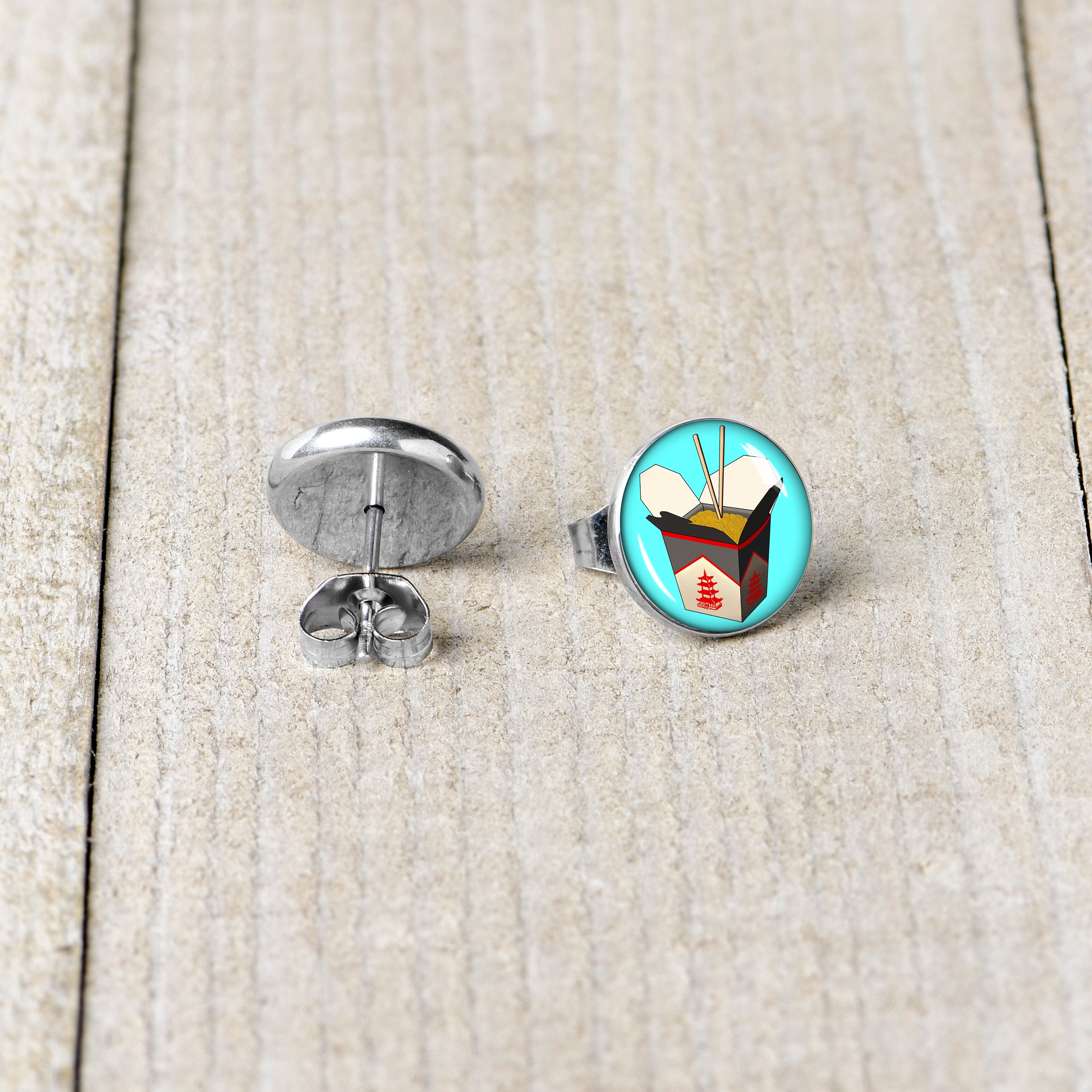 Chinese Take Out Stainless Steel Stud Earrings stainless steel hypoallergenic