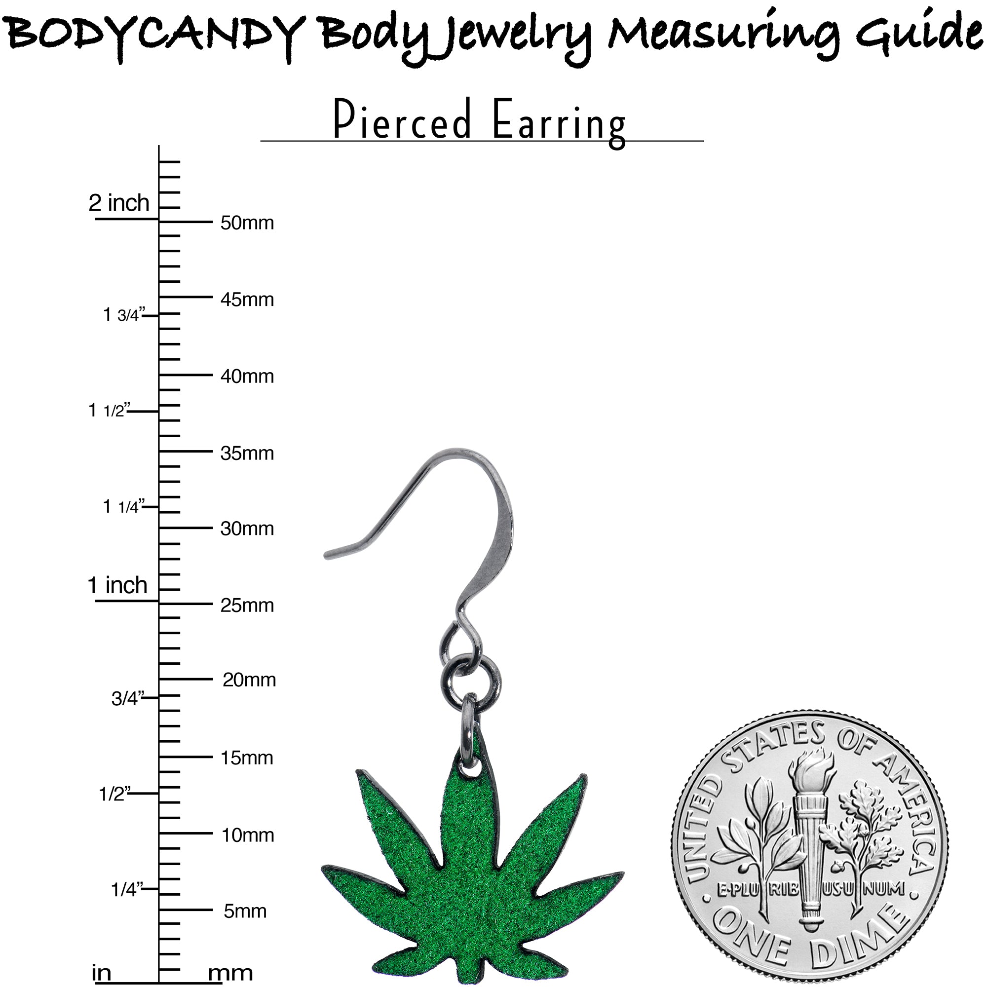 Green Marijuana Pot Leaf Dangle Earrings perfect for sensitive ears