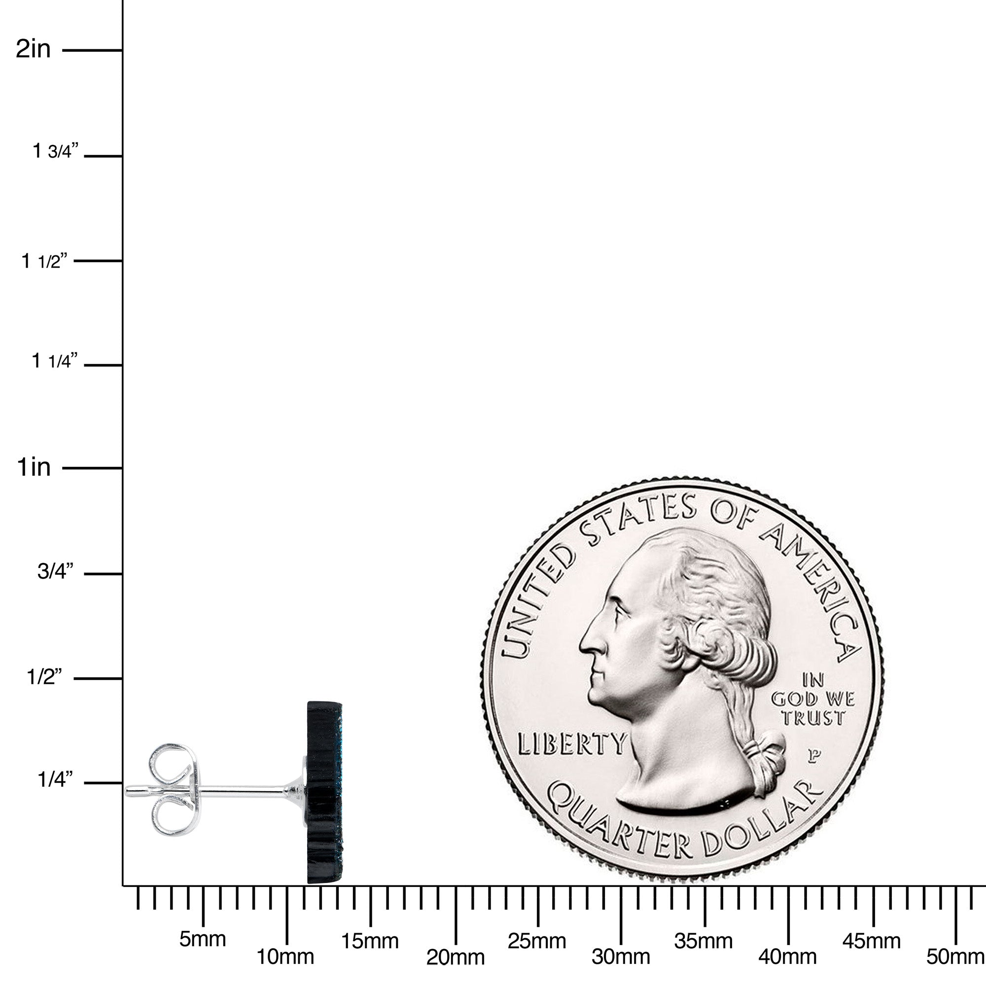 Blue Glitter Butterfly Stud Earring Set stainless steel hypoallergenic