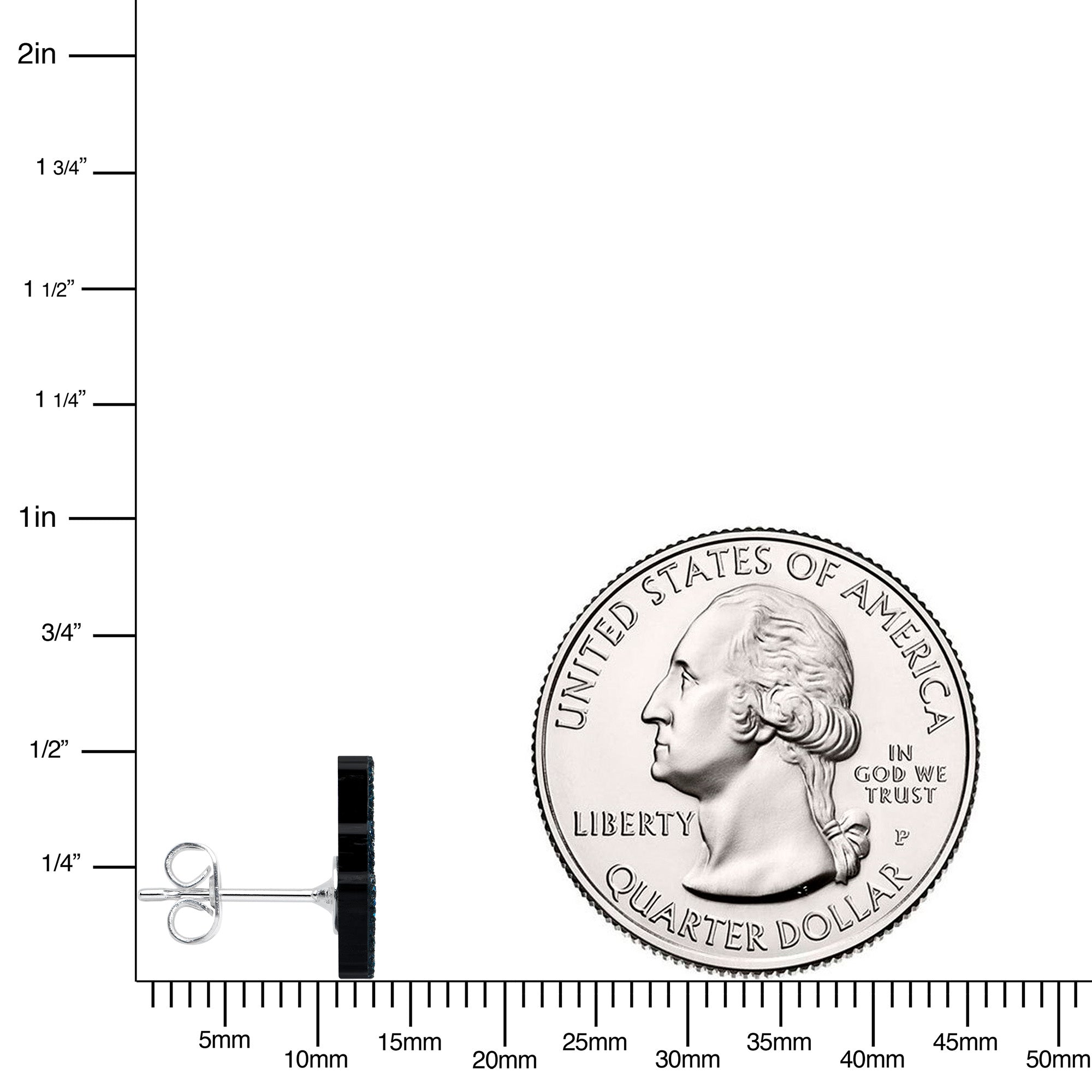 Blue Glitter Middle Finger Stainless Steel Stud Earrings Set stainless steel hypoallergenic