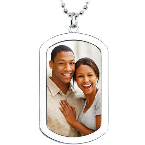 Personalized Dog Tag Photo Pendant Necklace