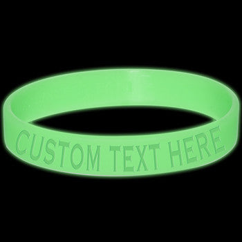 Custom No. 1 BLUE Glow in the Dark Silicone Bracelet