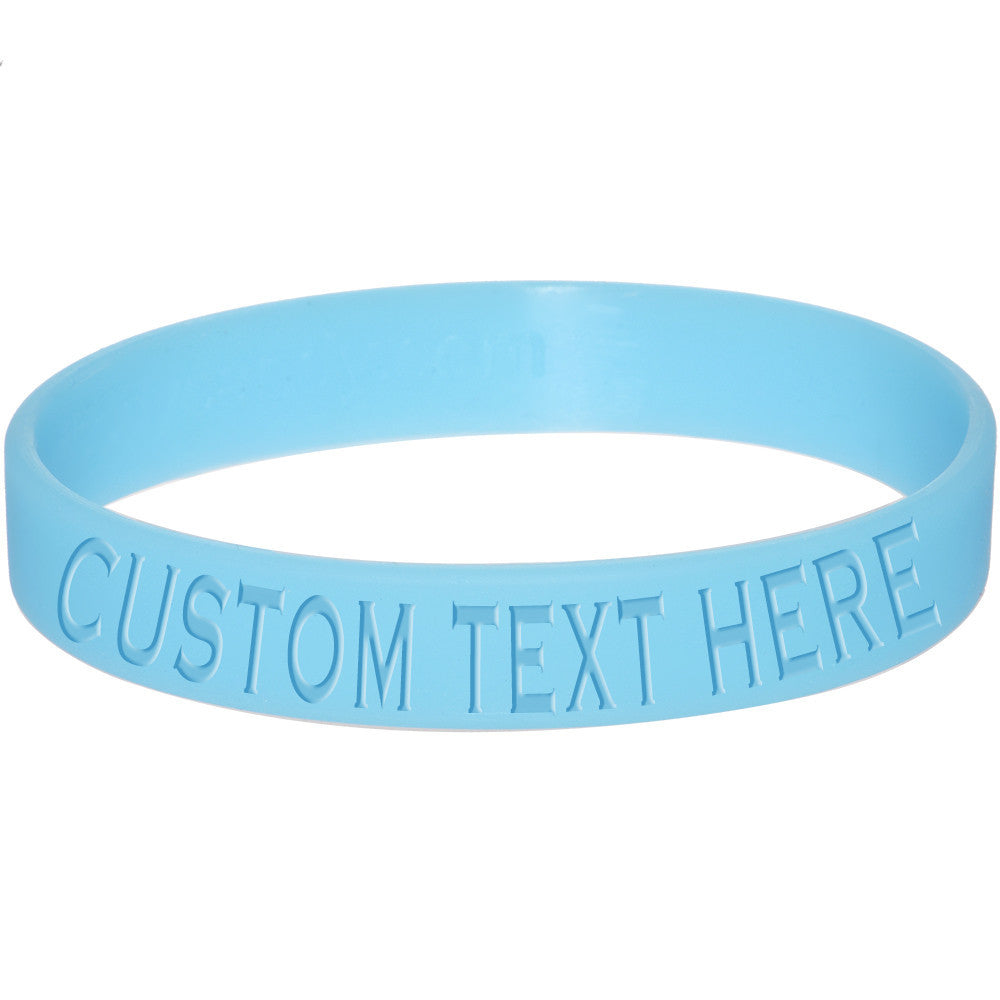Custom No. 1 BLUE Glow in the Dark Silicone Bracelet