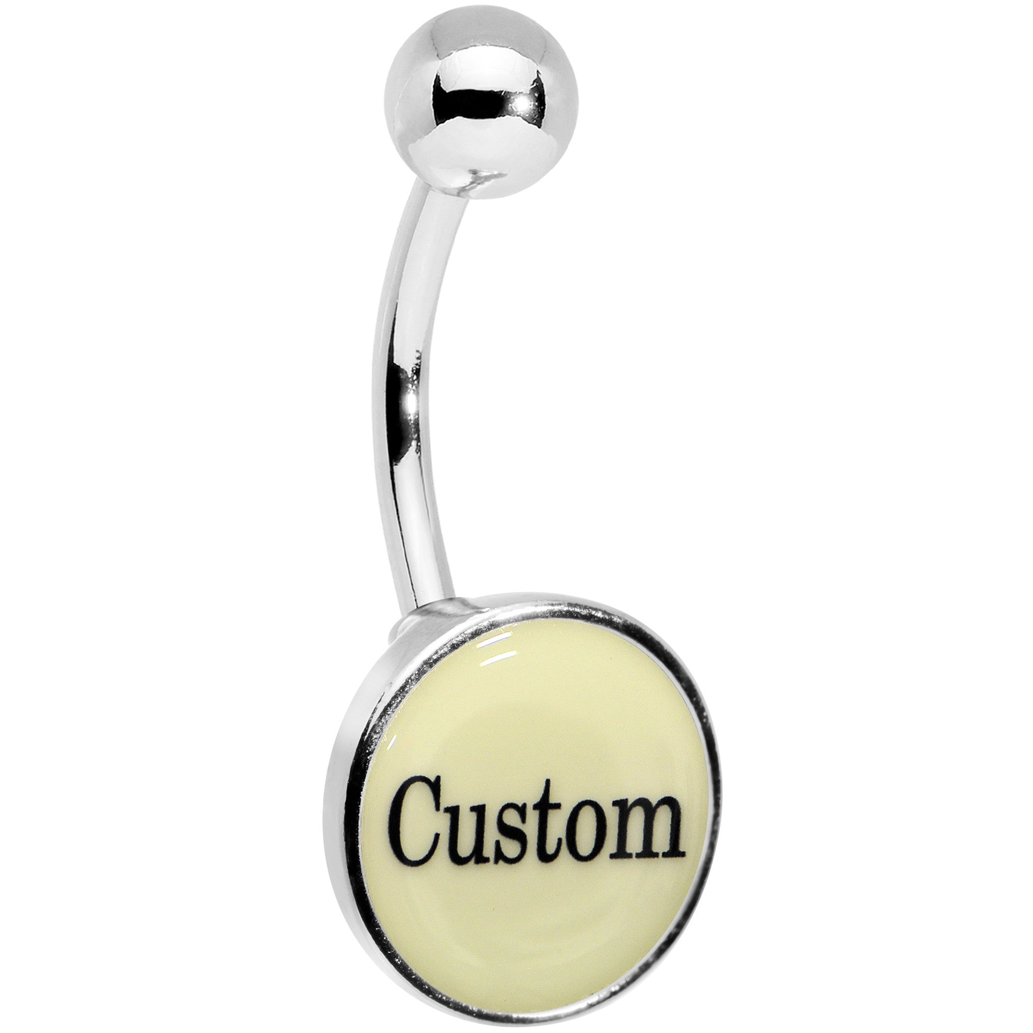 Custom Glow in the Dark Personalized Name Dangle Stainless Steel Belly Ring stylish jewelry