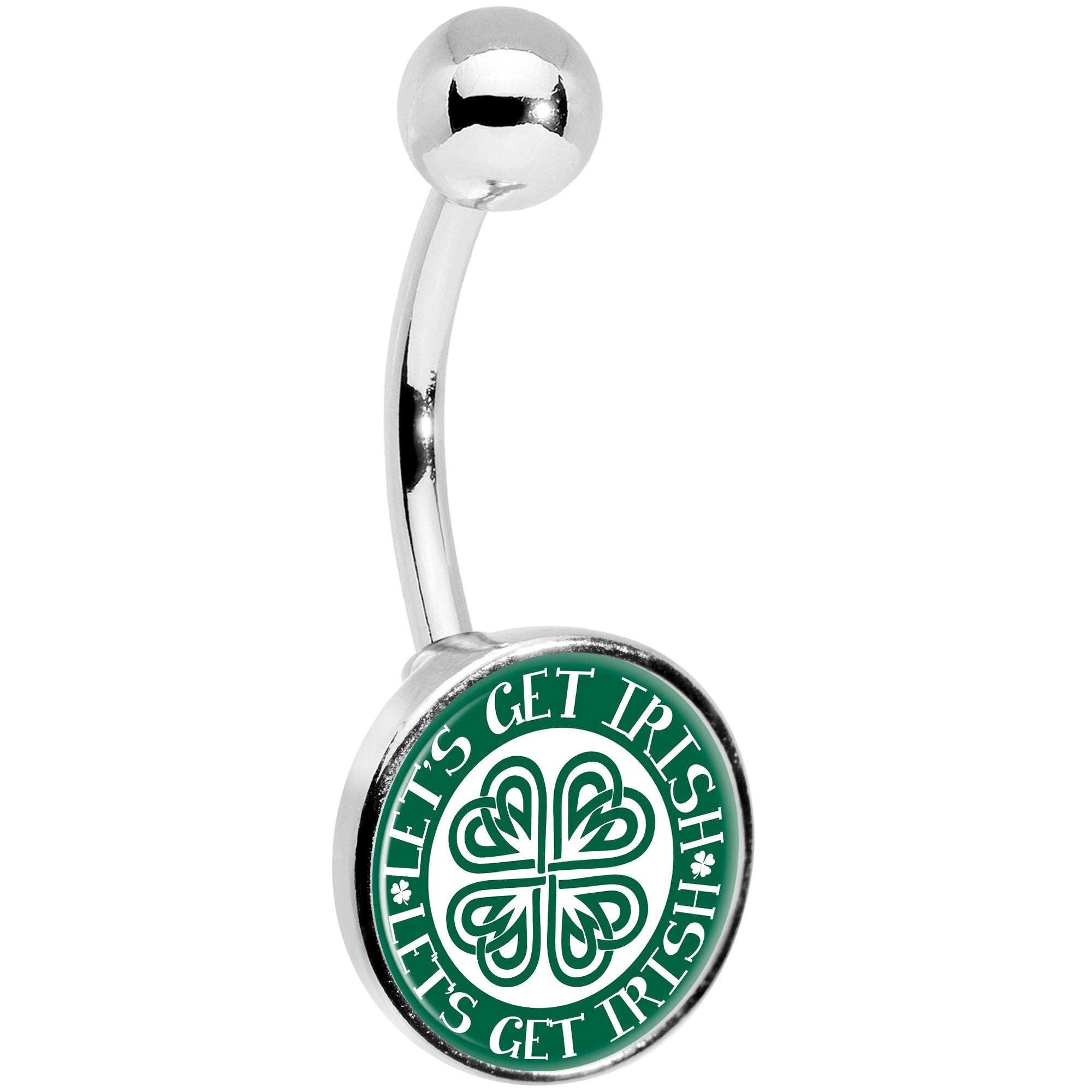Lets Get Irish Celtic Shamrock Stainless Steel Belly Ring stylish jewelry