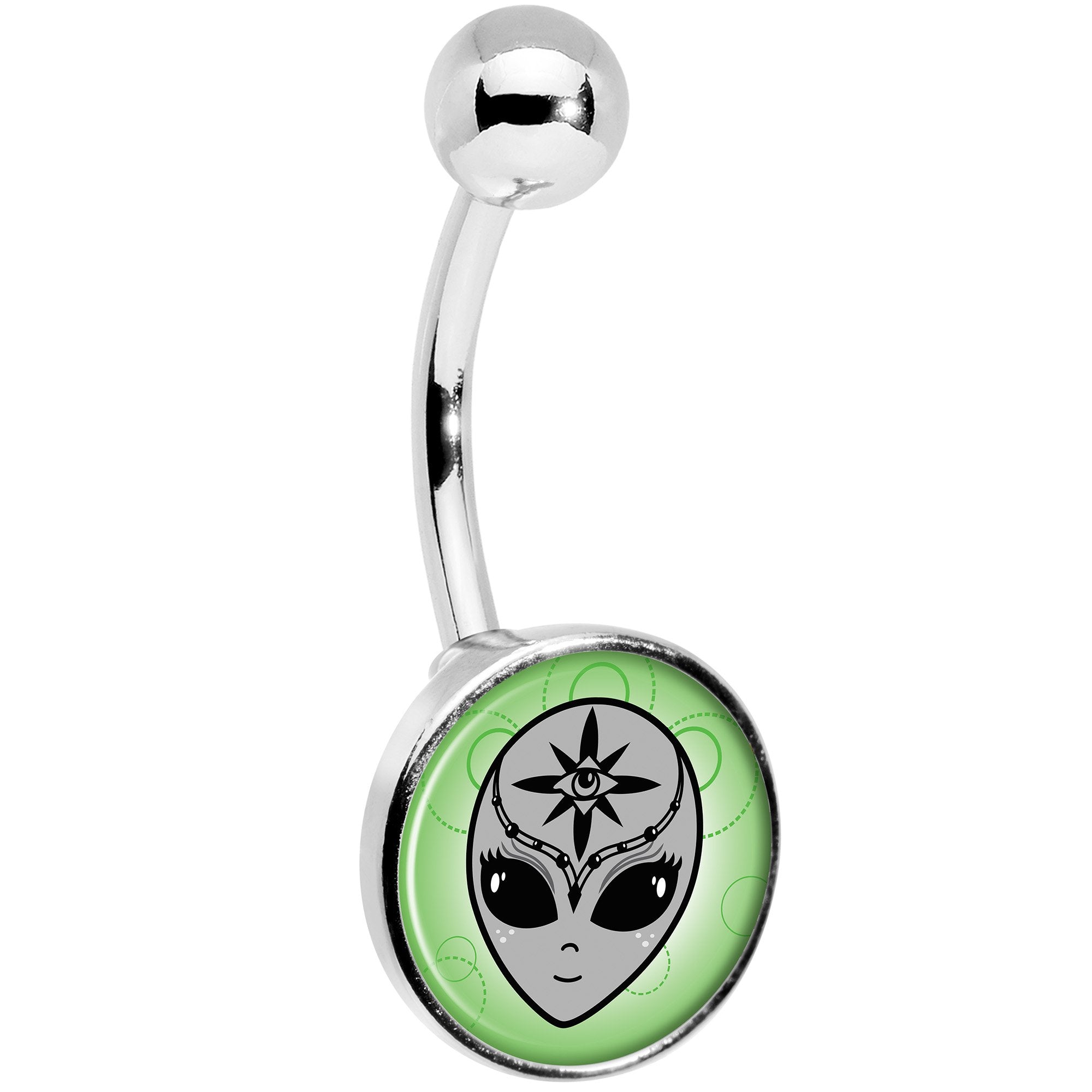 Third Eye Cute Alien Stainless Steel Belly Ring stylish jewelry