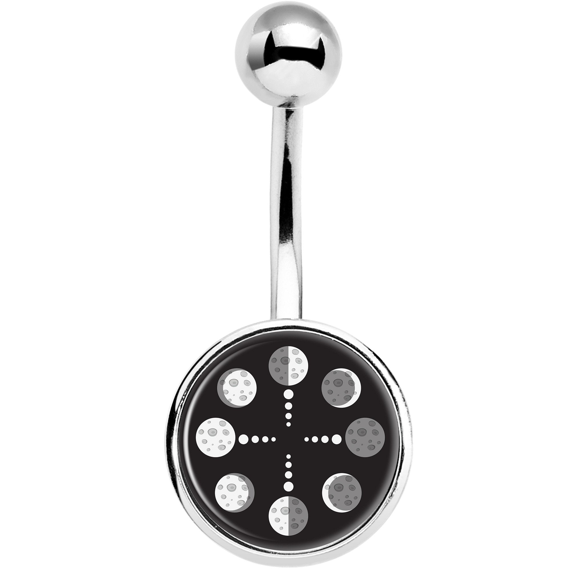 Phases of the Moon Stainless Steel Belly Ring lightweight comfortable