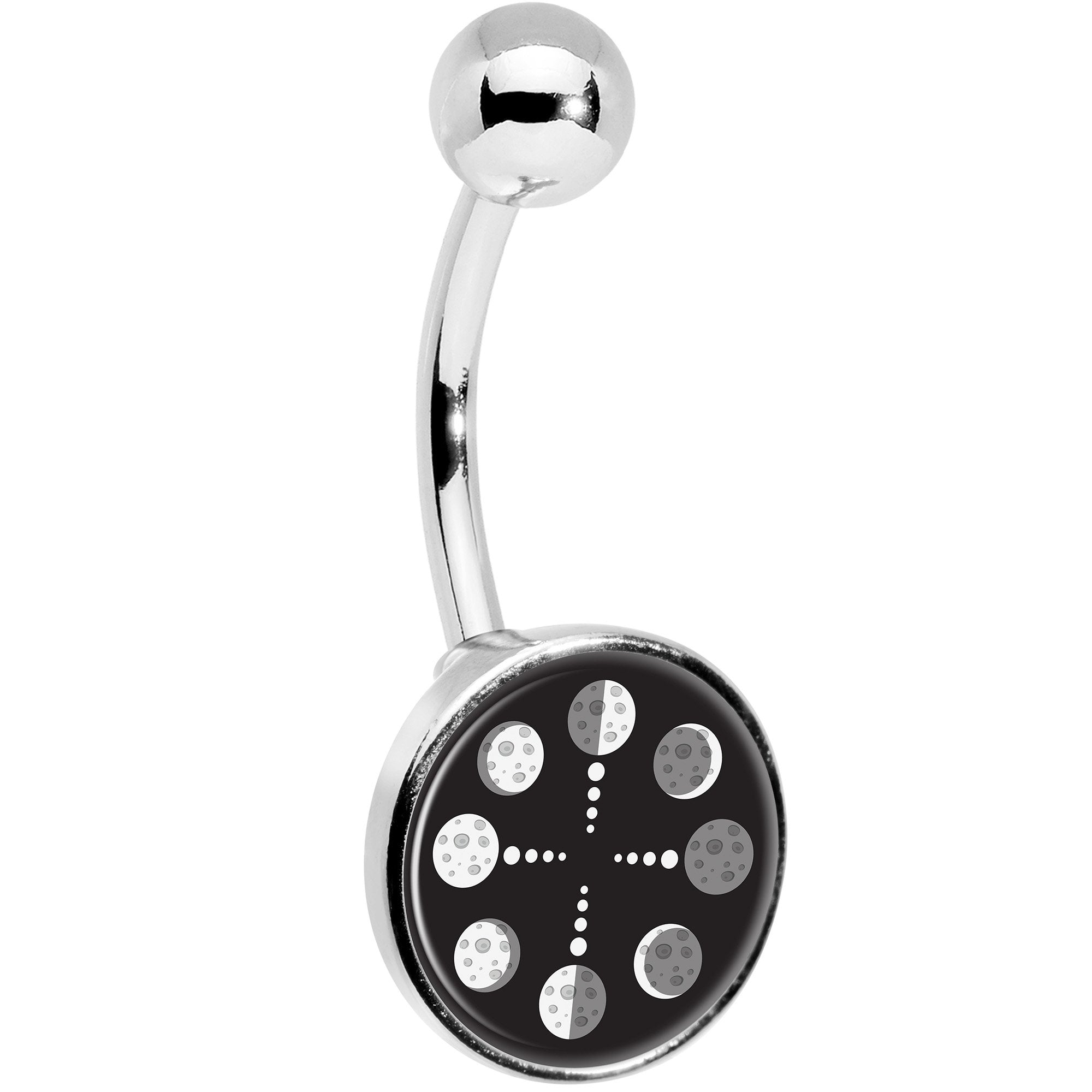 Phases of the Moon Stainless Steel Belly Ring stylish jewelry