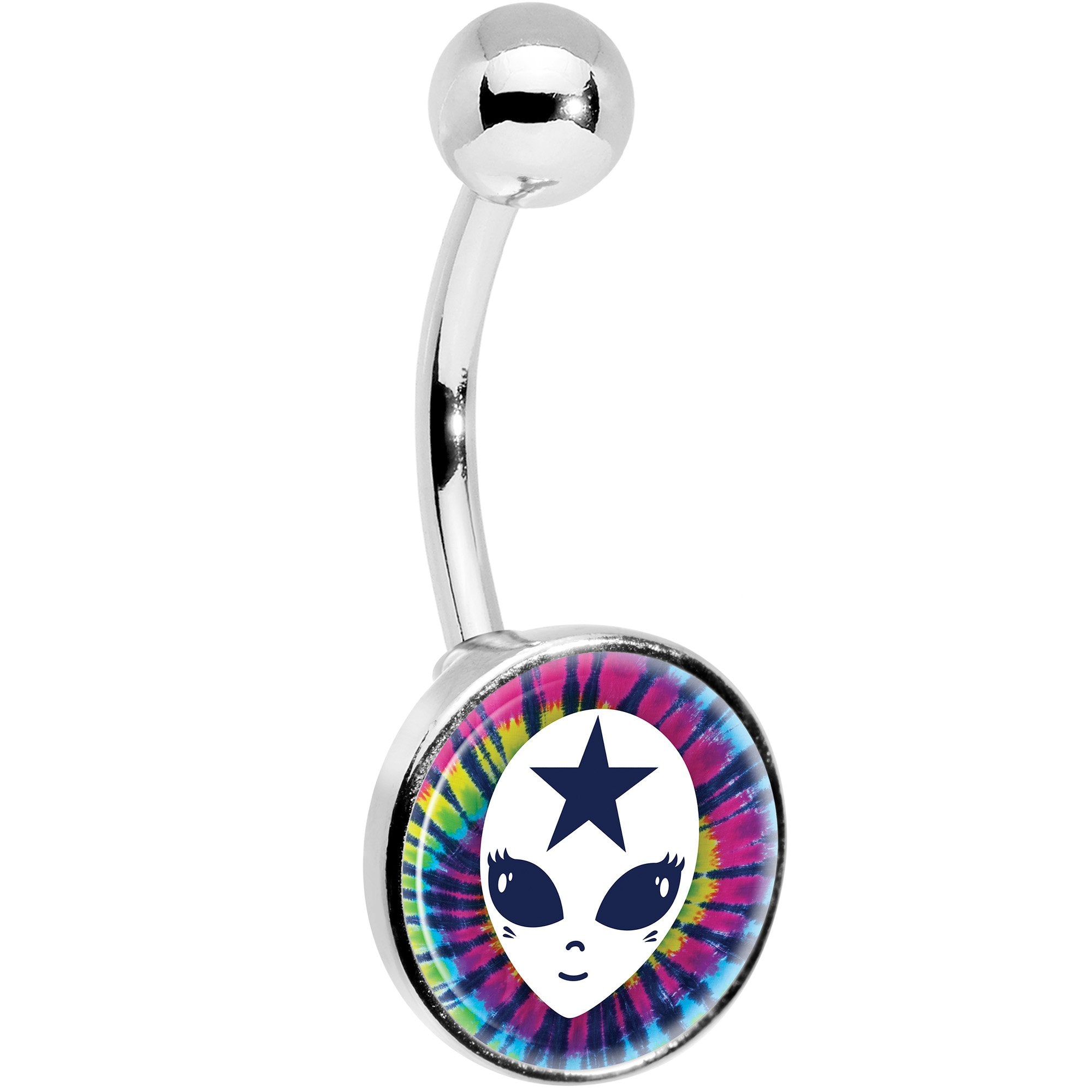 Star Tie Dye Alien Stainless Steel Belly Ring stylish jewelry