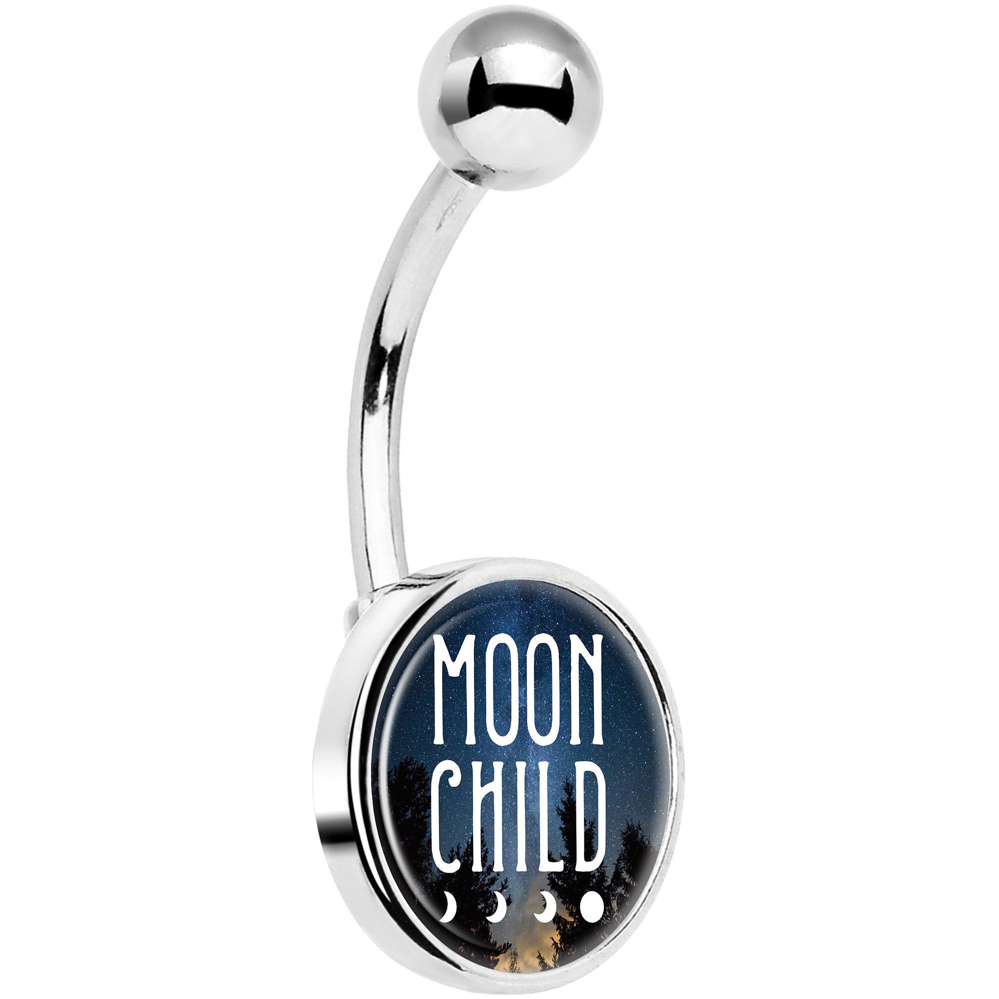 Moon Child Hypoallergenic Stainless Steel Belly Ring
