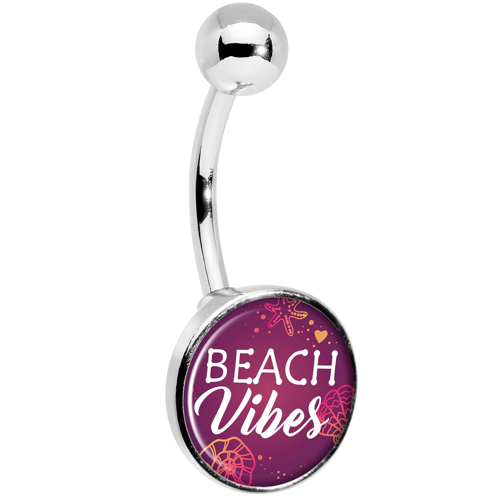 Tropical Paradise Beach Vibes Stainless Steel Belly Ring stylish jewelry