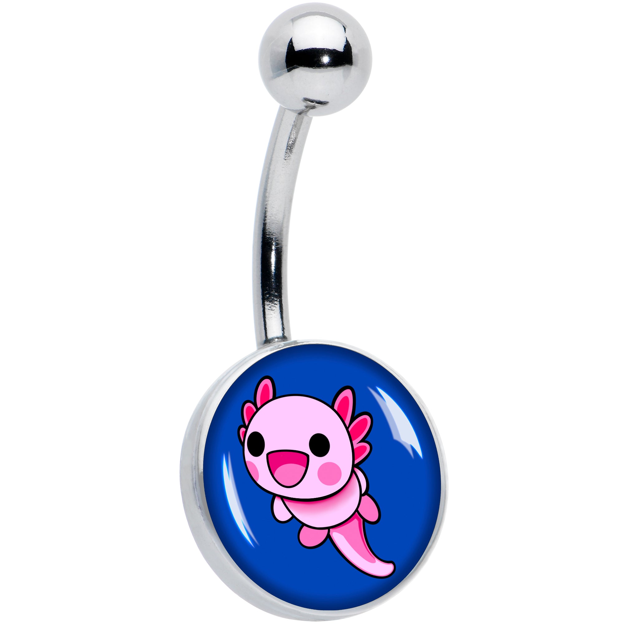 Adorable Axolotl Hypoallergenic Stainless Steel Belly Ring