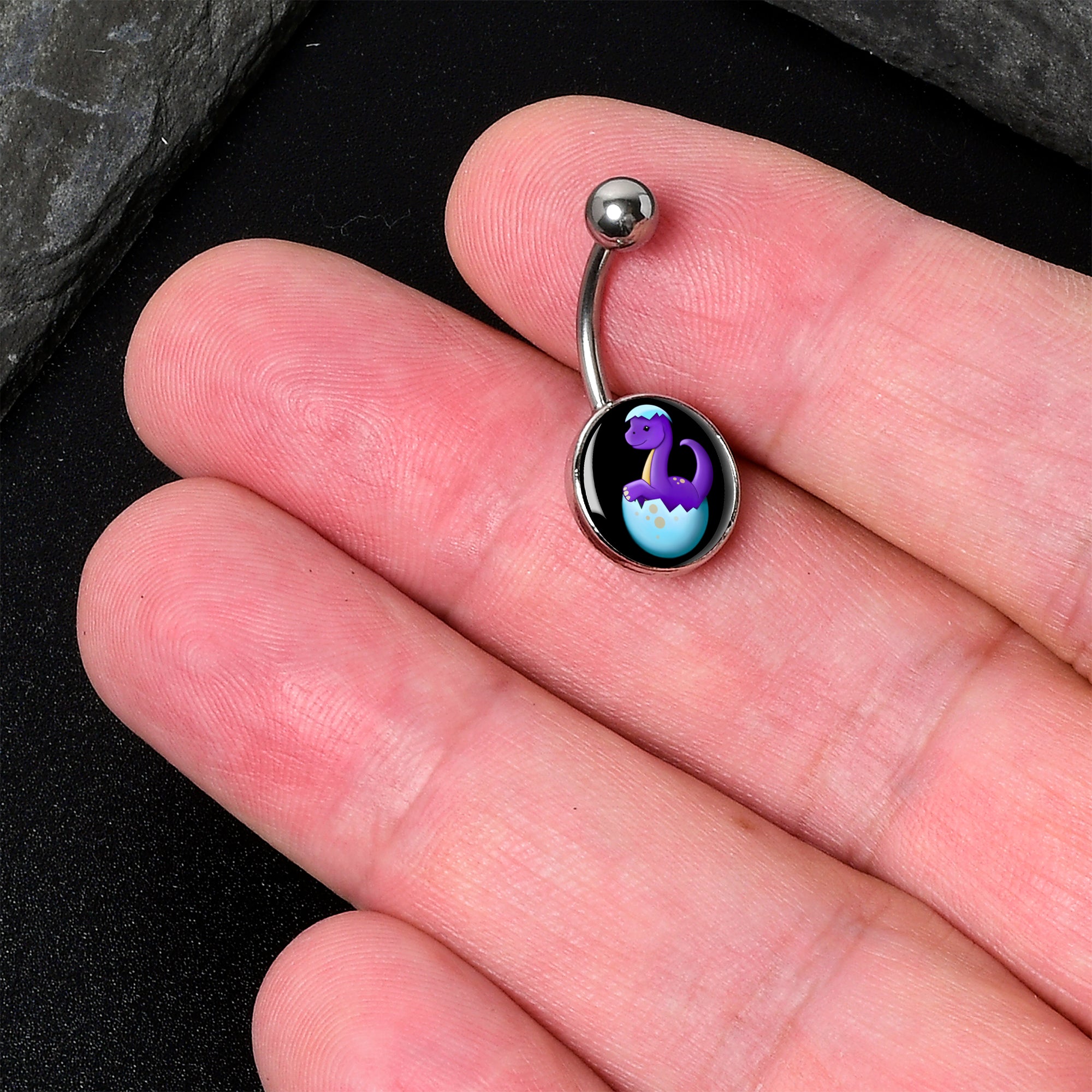 Baby Dinosaur Stainless Steel Belly Ring lightweight comfortable