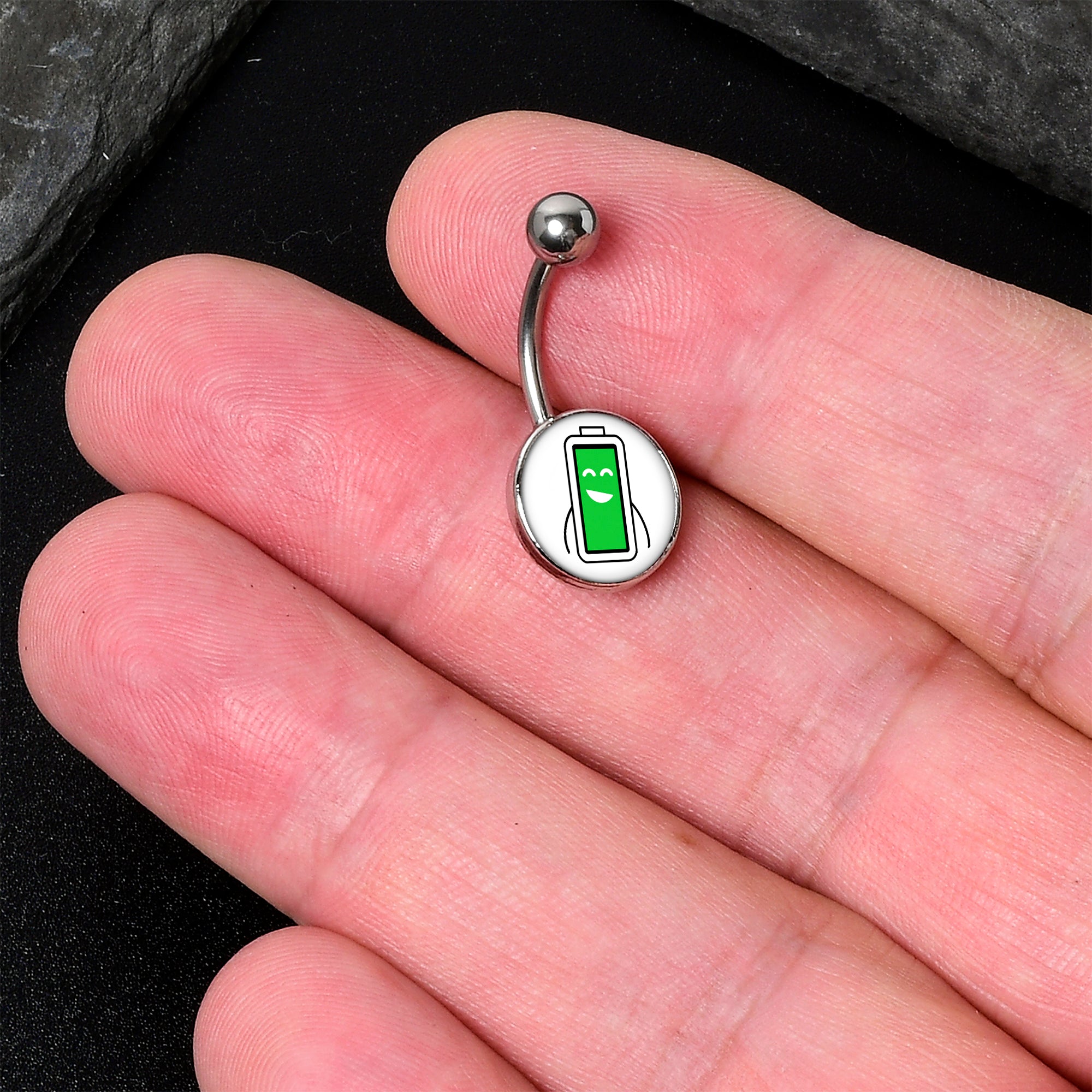 Battery Full Stainless Steel Belly Ring lightweight comfortable