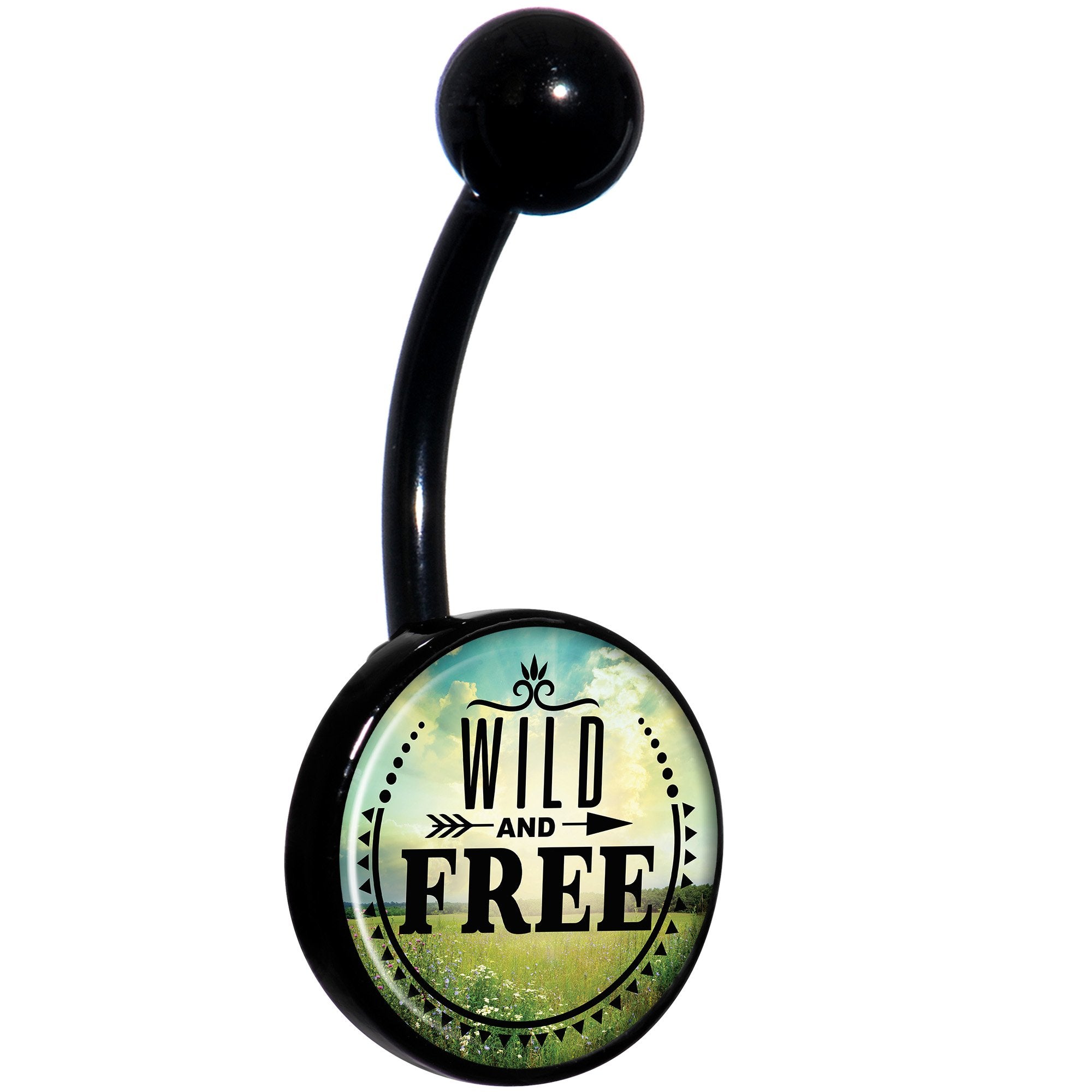 Wild and Free Black Hypoallergenic Stainless Steel Belly Ring
