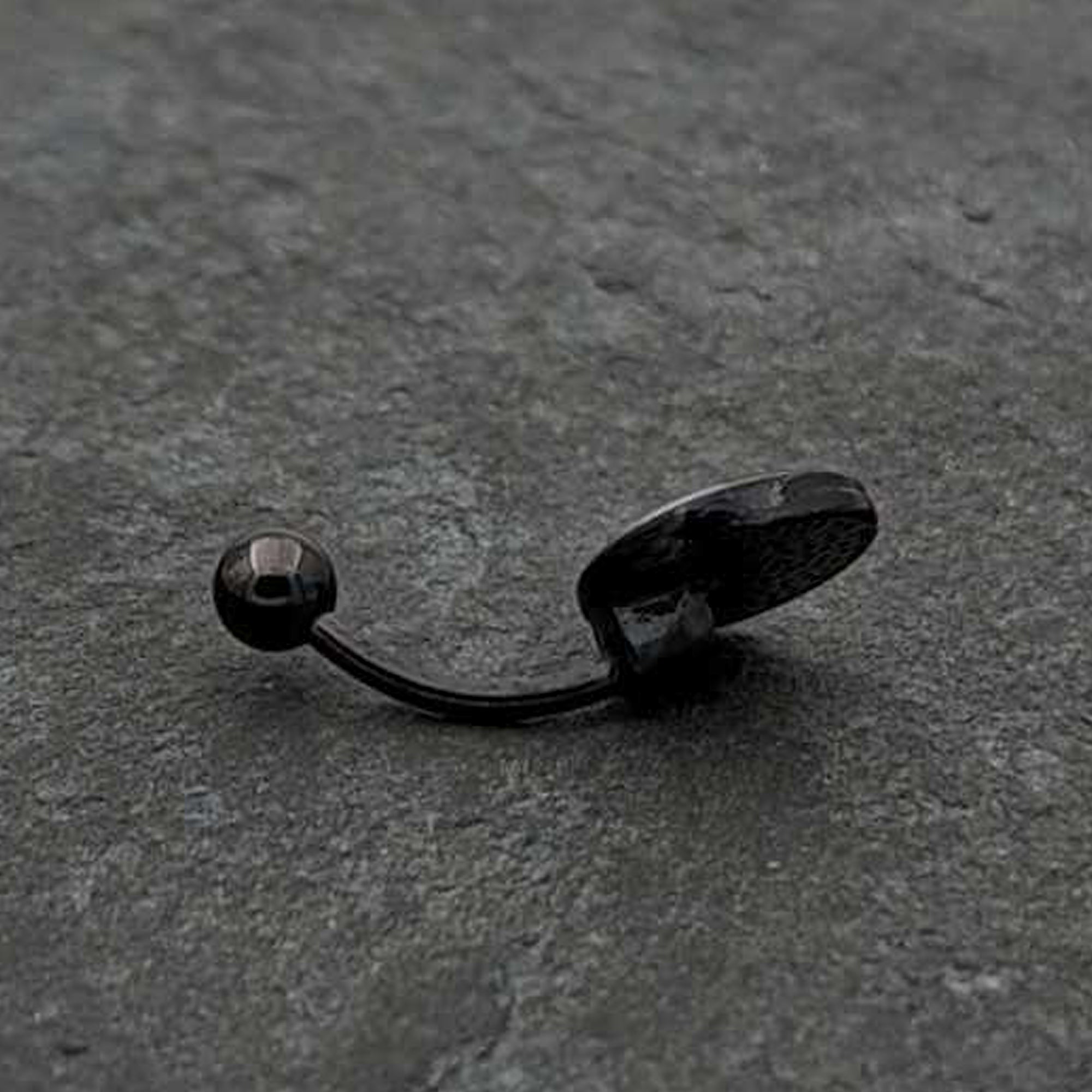 Black Glow in the Dark Holiday Peppermint Candy Stainless Steel Belly Ring custom design option