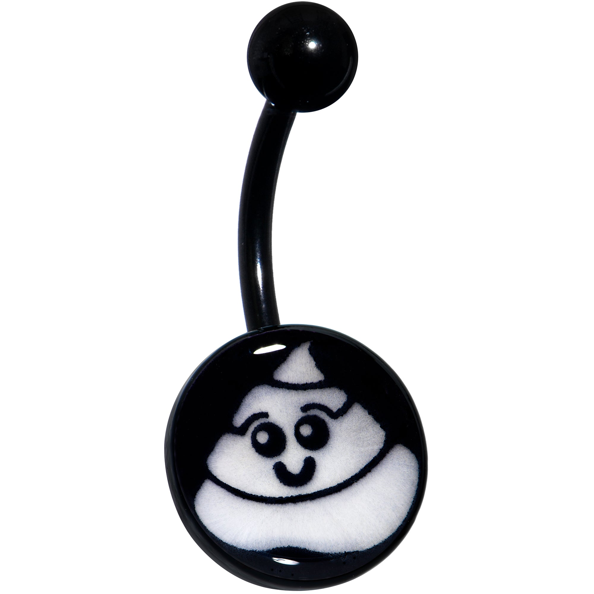 Black Glow in the Dark Poop Hypoallergenic Stainless Steel Belly Ring