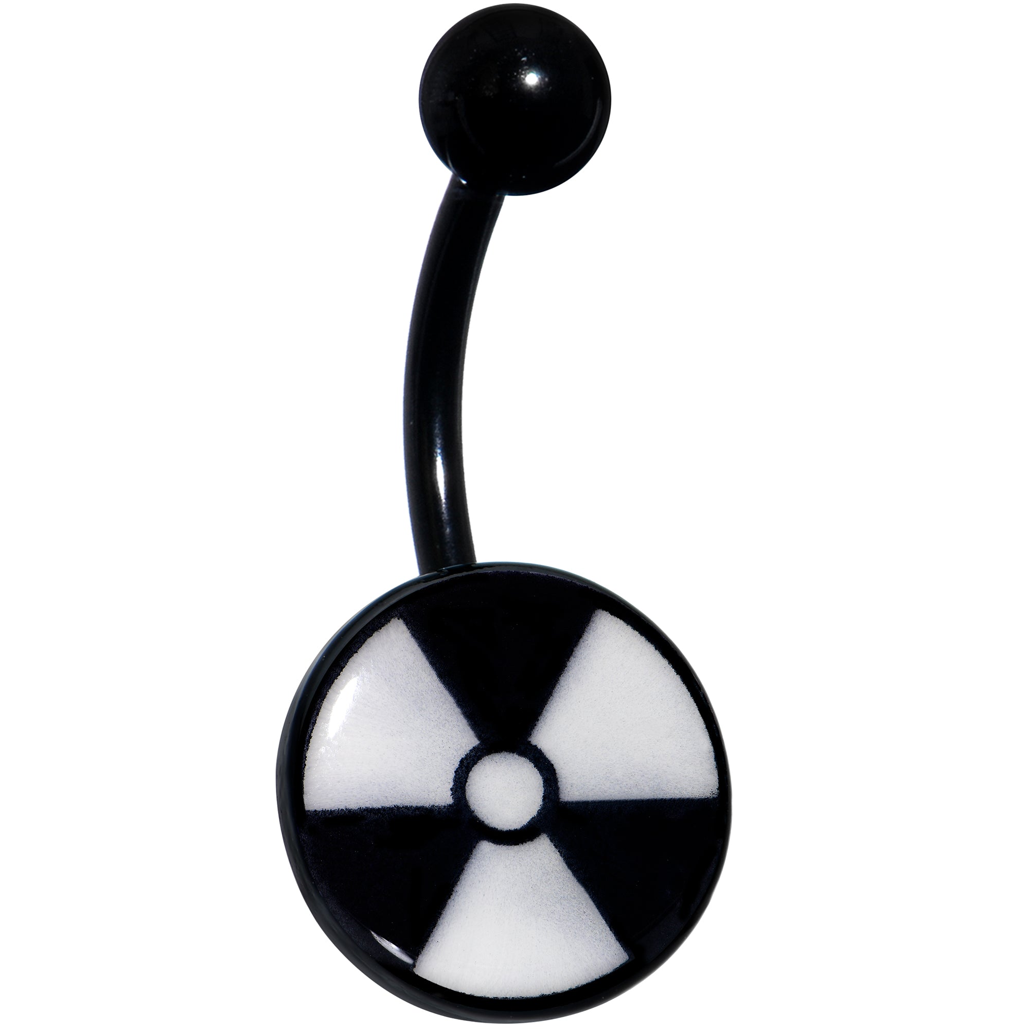 Black Glow in the Dark Radioactive Hypoallergenic Stainless Steel Belly Ring