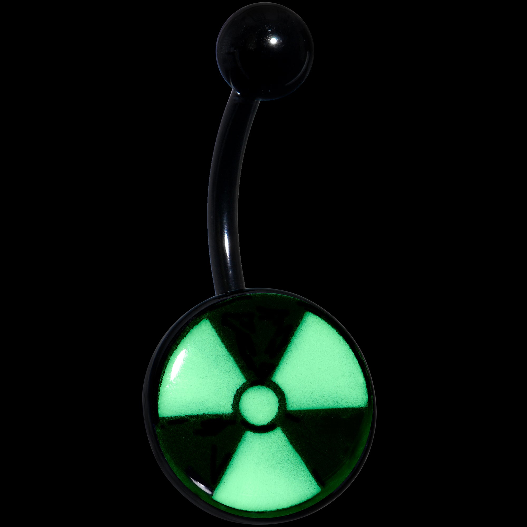 Black Glow in the Dark Radioactive Stainless Steel Belly Ring lightweight comfortable