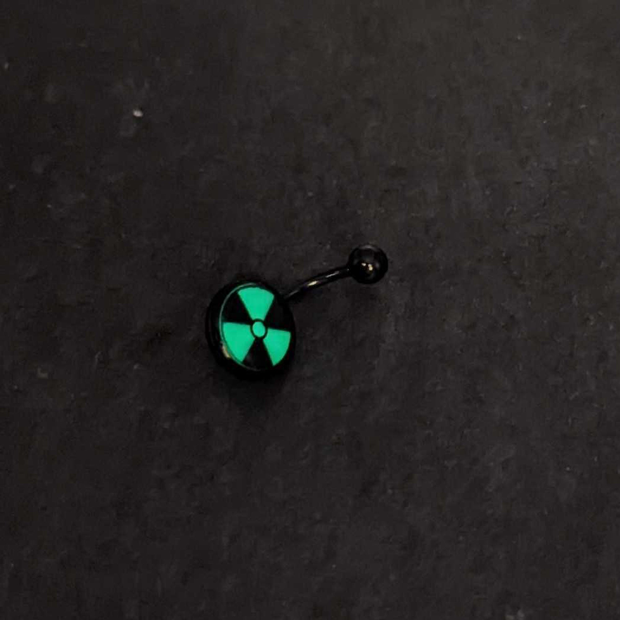 Black Glow in the Dark Radioactive Stainless Steel Belly Ring stainless steel navel piercing