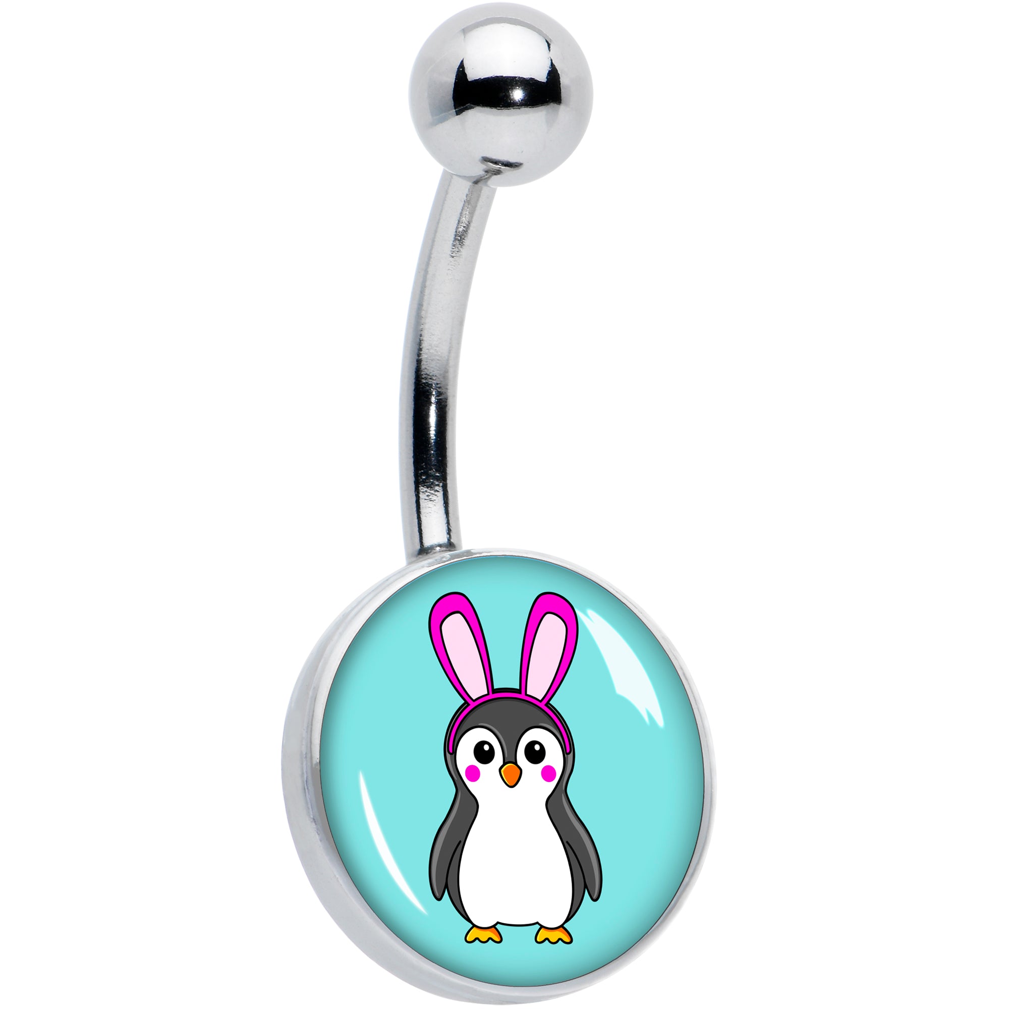 Bunny Penguin Hypoallergenic Stainless Steel Belly Ring