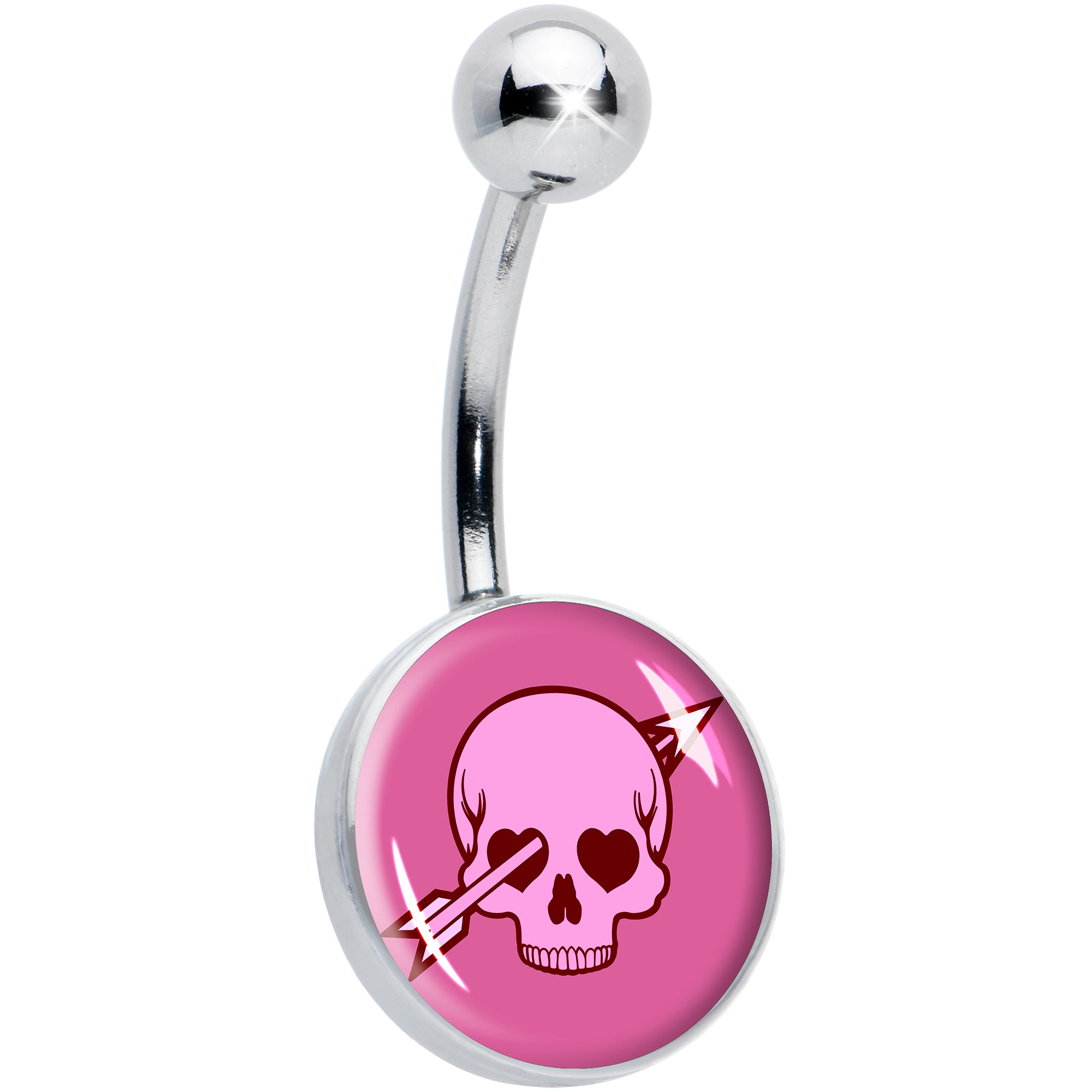 Valentine Cupid Skull Hypoallergenic Stainless Steel Belly Ring