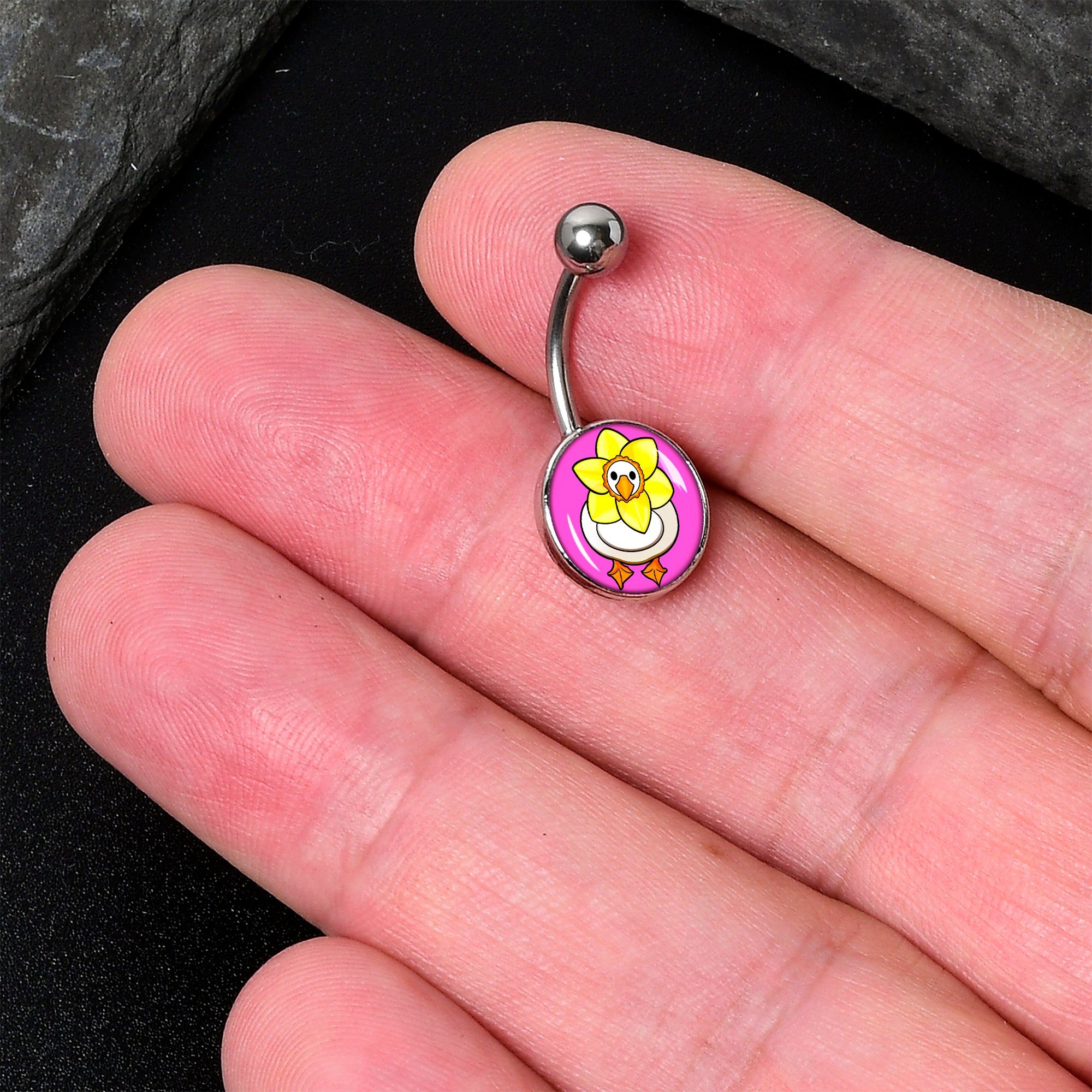 Daffodil Duck Stainless Steel Belly Ring lightweight comfortable