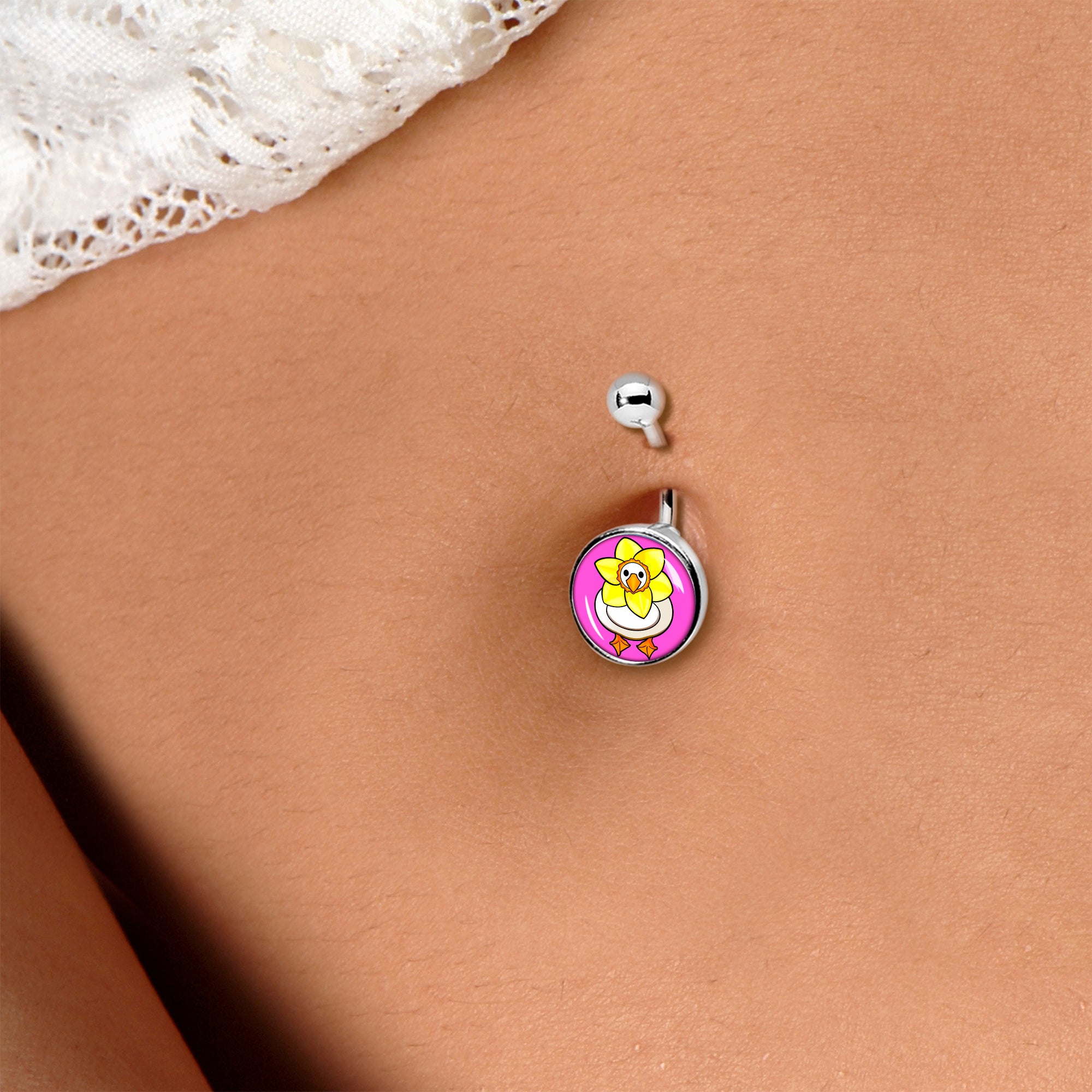 Daffodil Duck Stainless Steel Belly Ring stylish jewelry