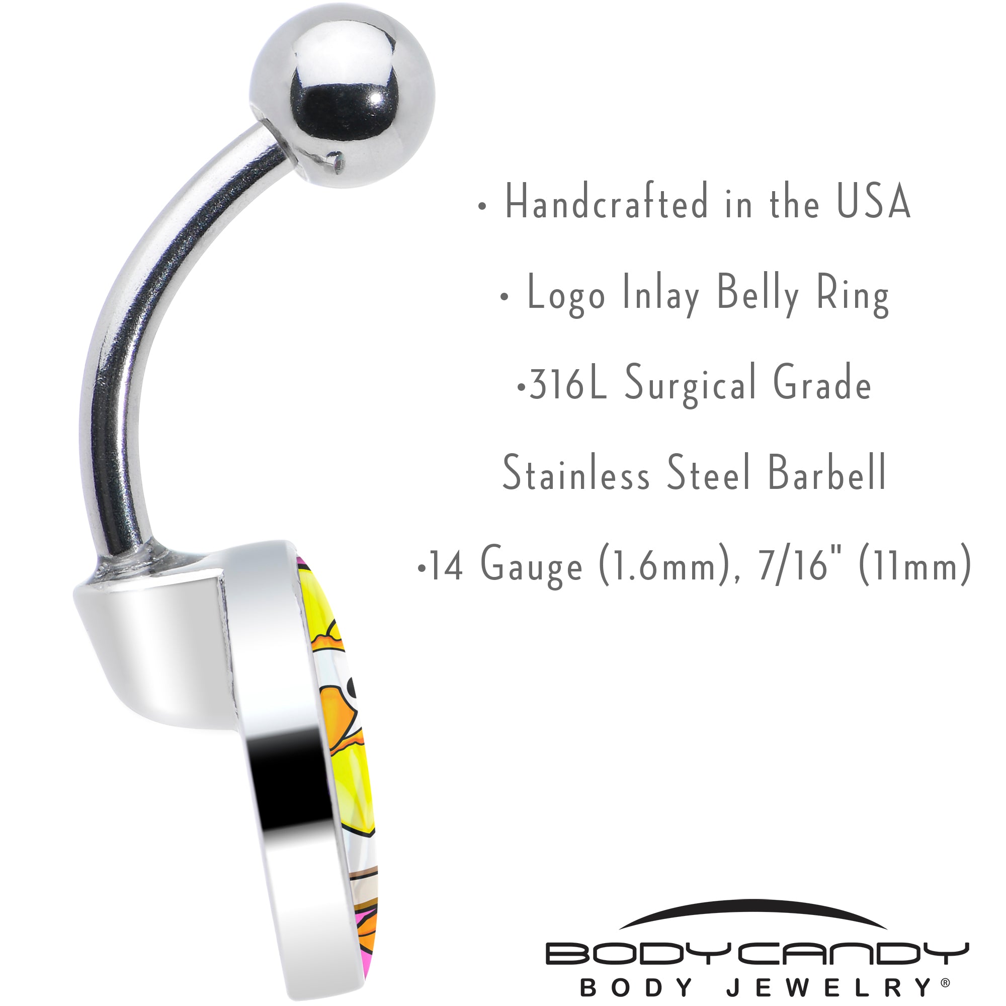 Daffodil Duck Stainless Steel Belly Ring custom design option