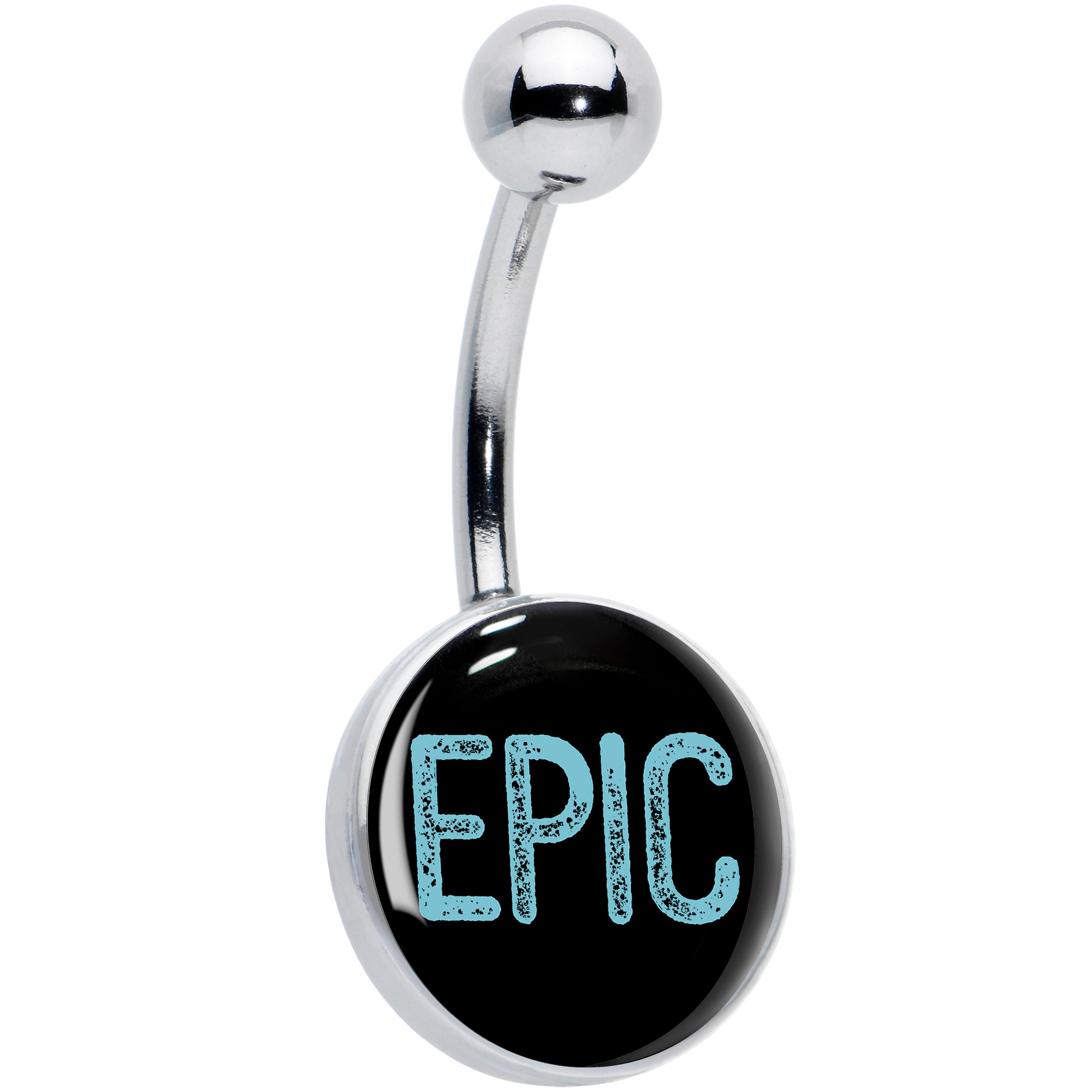 Epic Blue Hypoallergenic Stainless Steel Belly Ring