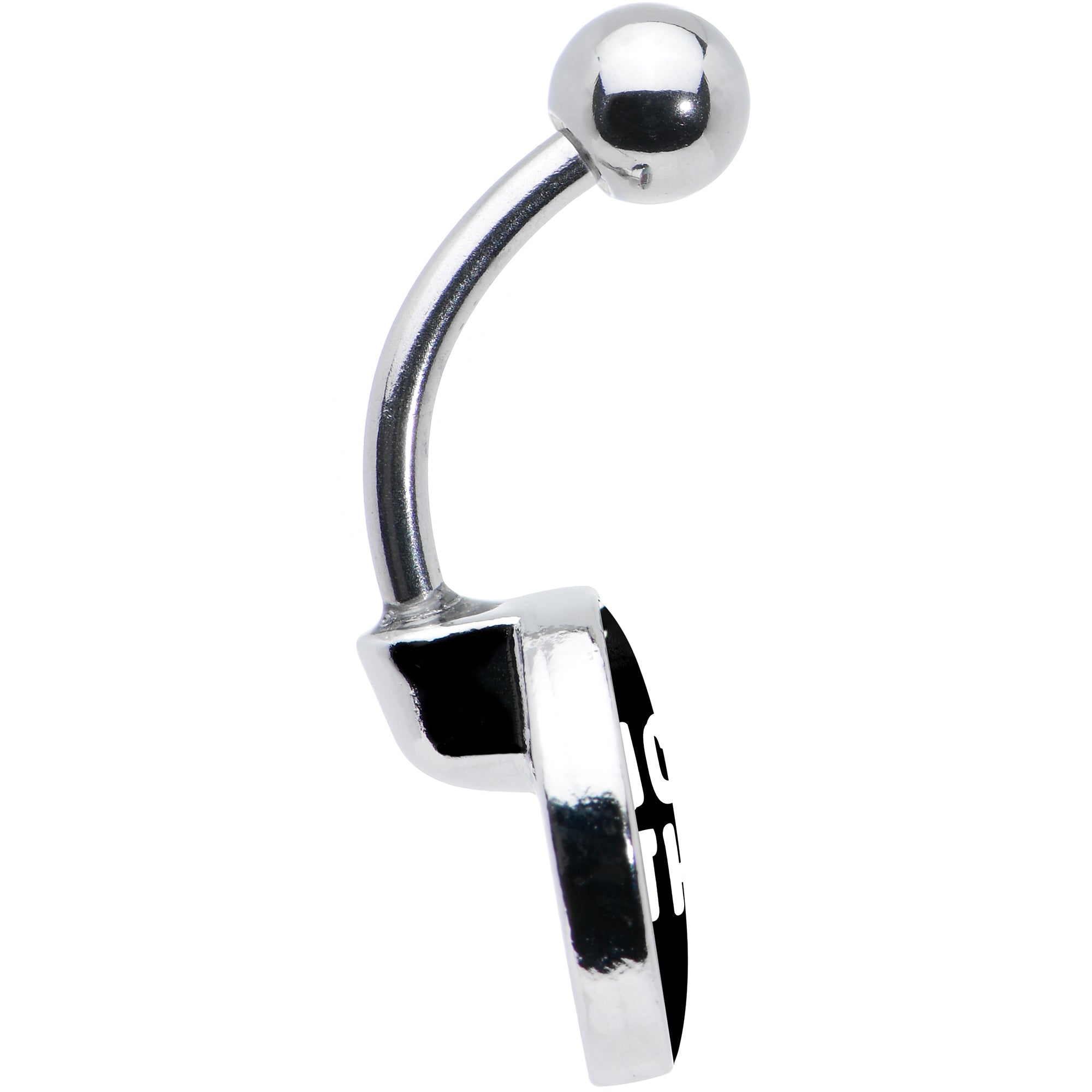 F*ck This Black White Stainless Steel Belly Ring custom design option