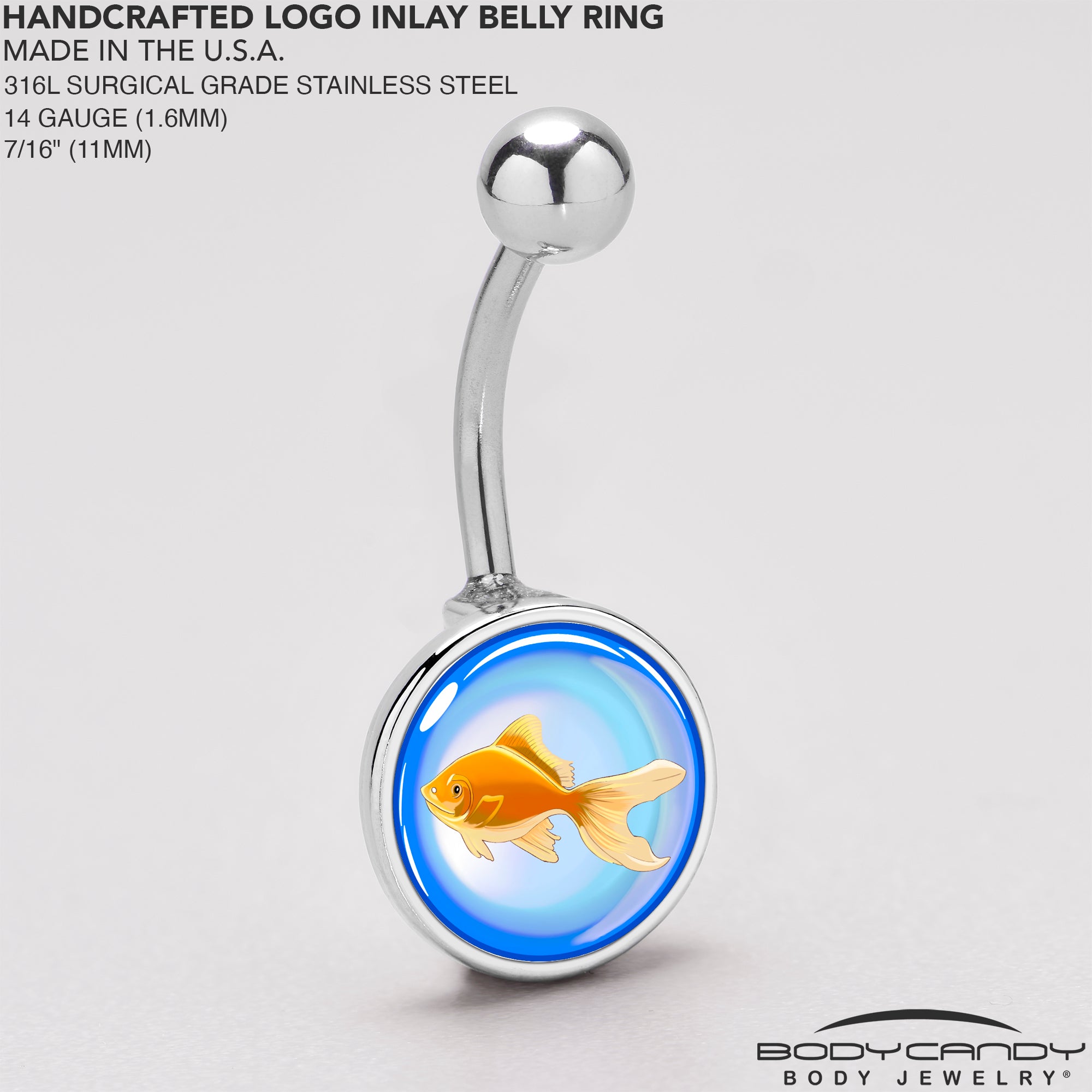Gold Fish Stainless Steel Belly Ring stainless steel navel piercing