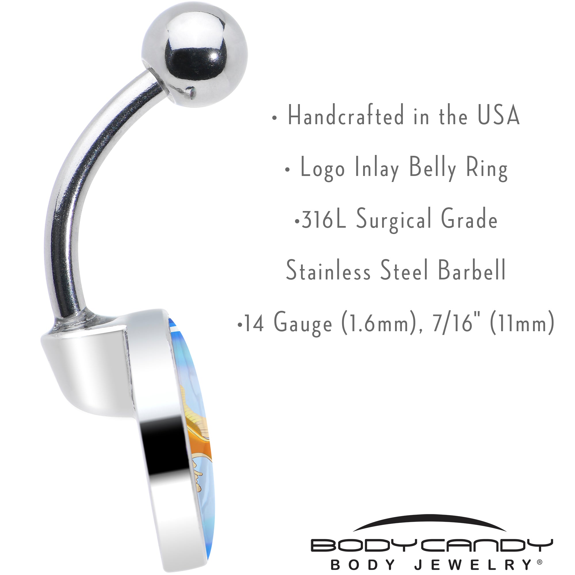 Gold Fish Stainless Steel Belly Ring custom design option