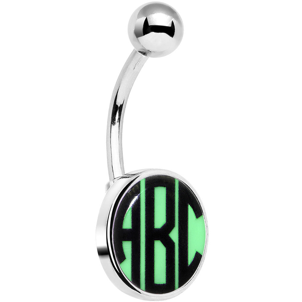 Custom Glow in the Dark Logo Personalized Initial Stainless Steel Belly Ring stylish jewelry